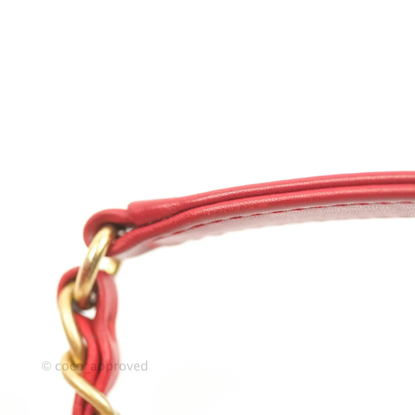 Chanel Quilted Medium CC Filigree Vanity Case Red Caviar Gold Hardware