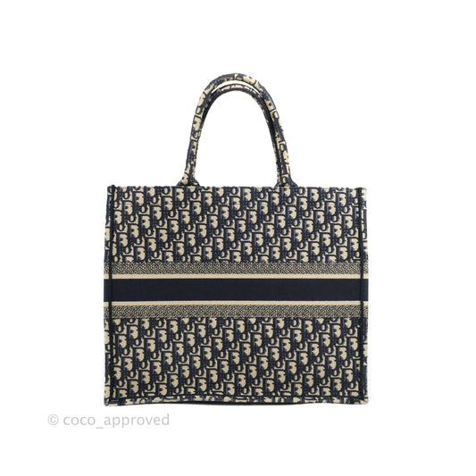 Christian Dior Large Dior Oblique Embroidery Canvas Book Tote