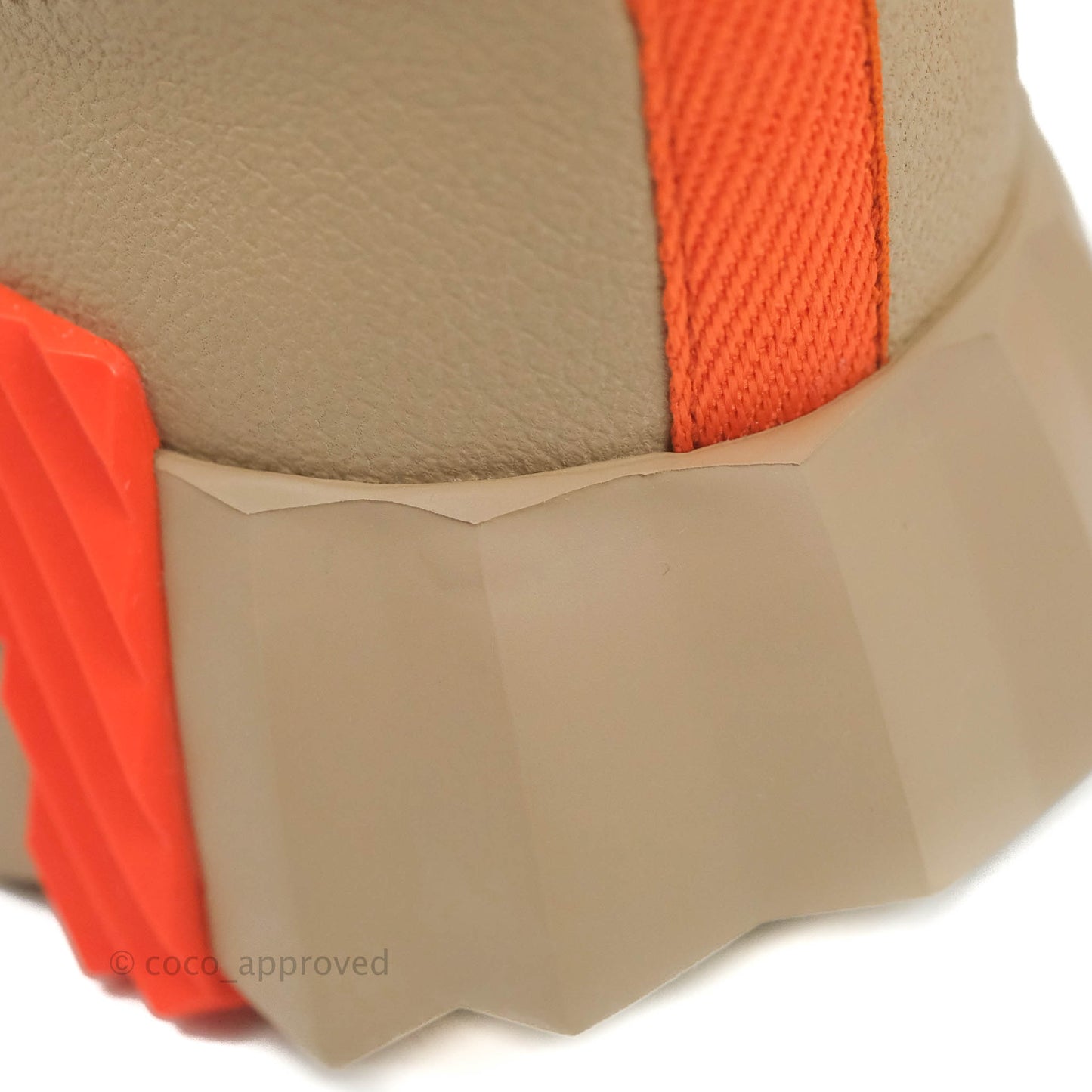 Hermès Bouncing Sneaker Beige Sarrasin / Orange Sanguine Goatskin Size 35.5