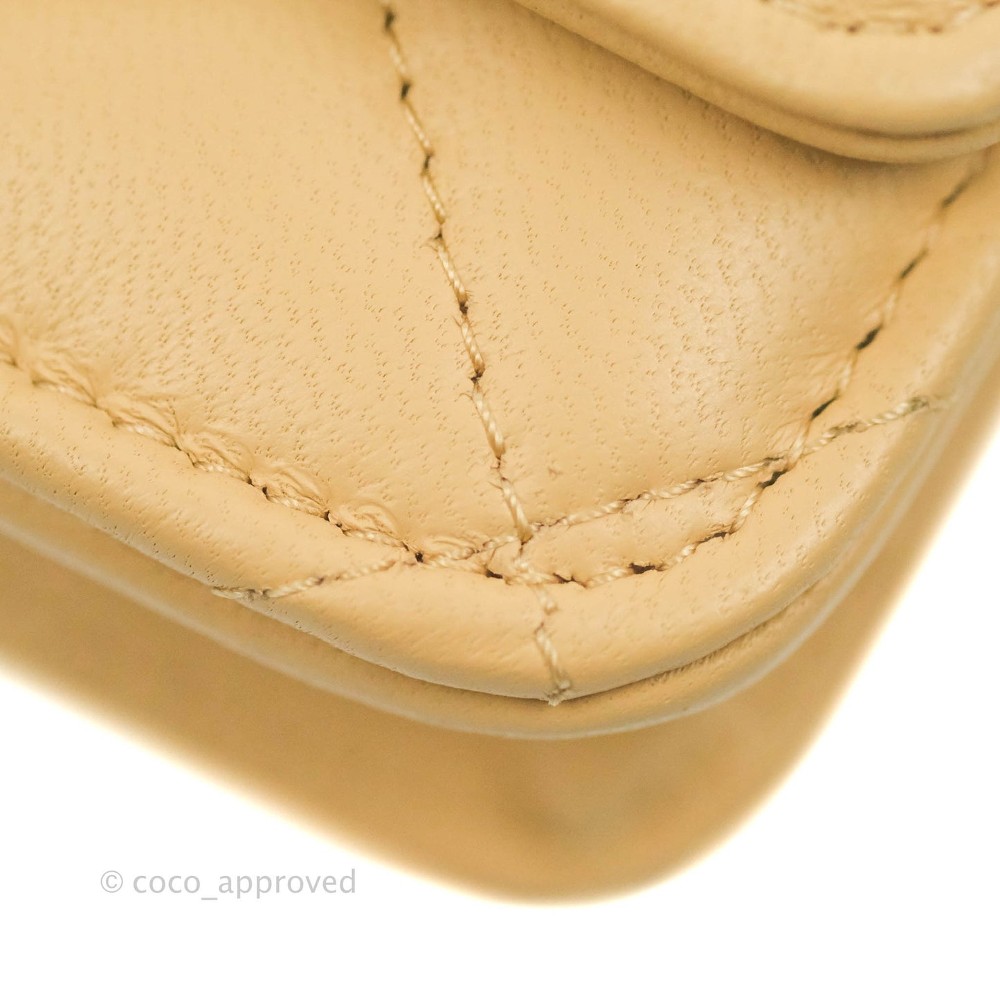 Chanel Quilted Pearl Crush Wallet on Chain WOC Beige Lambskin Aged Gold Hardware