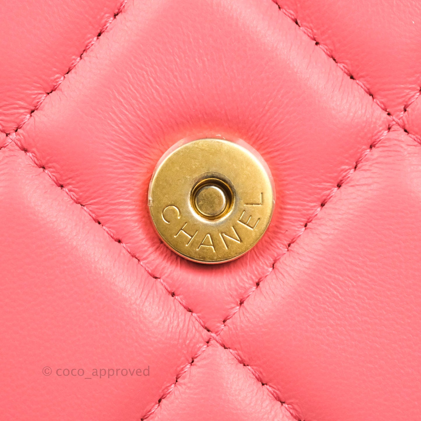 Chanel Clutch with Chain Pink Lambskin Enamel Gold Hardware