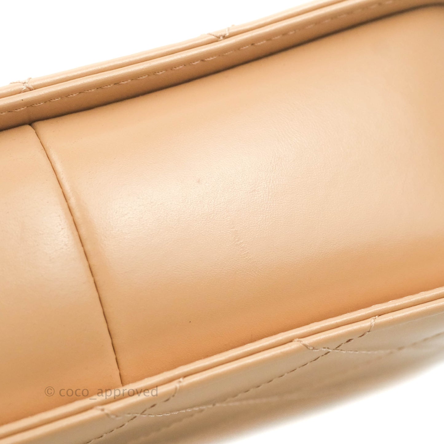 Chanel Quilted Perfect Fit Adjustable Beige Calfskin Gold Hardware 21A