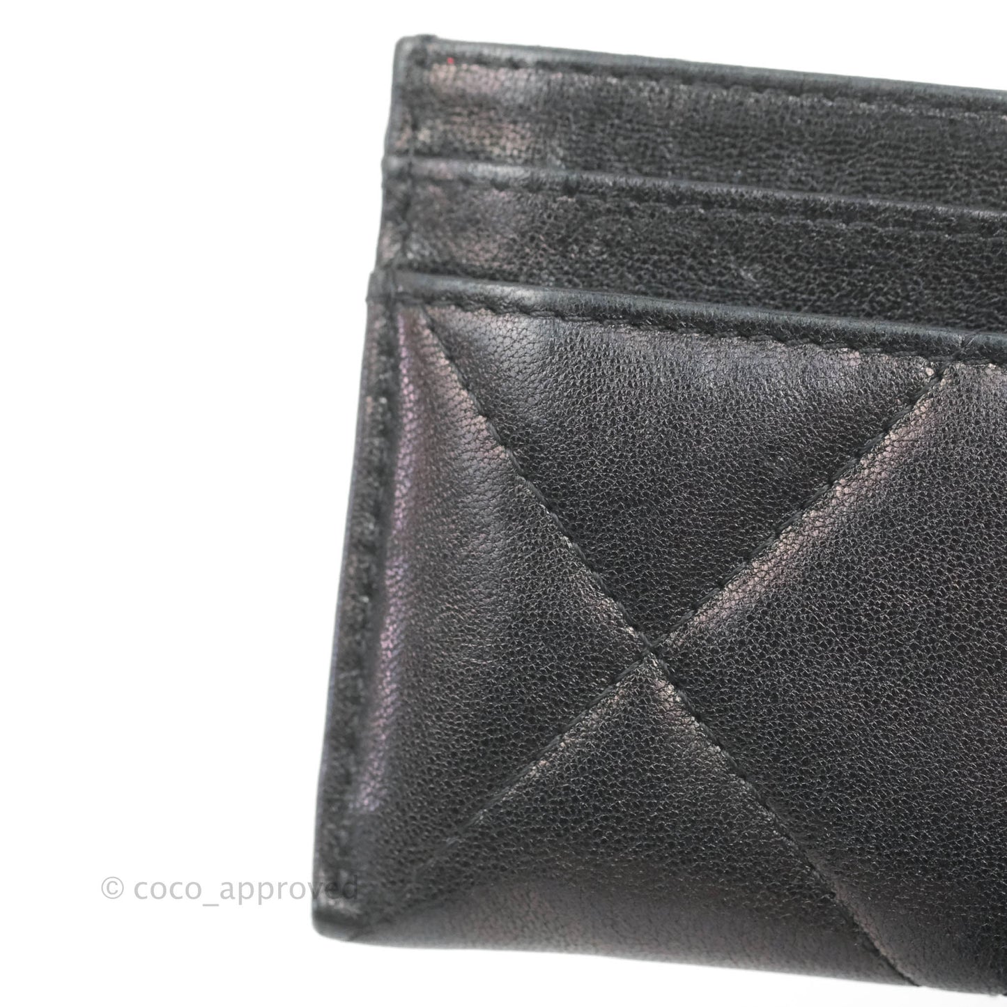 Chanel 19 Quilted Iridescent Black Flat Card Holder