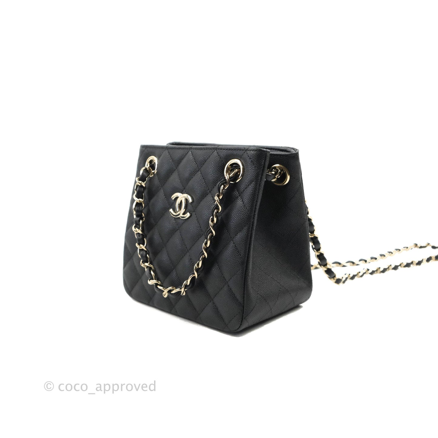 Chanel Mini Bucket Tote Black Caviar Gold Hardware 22S