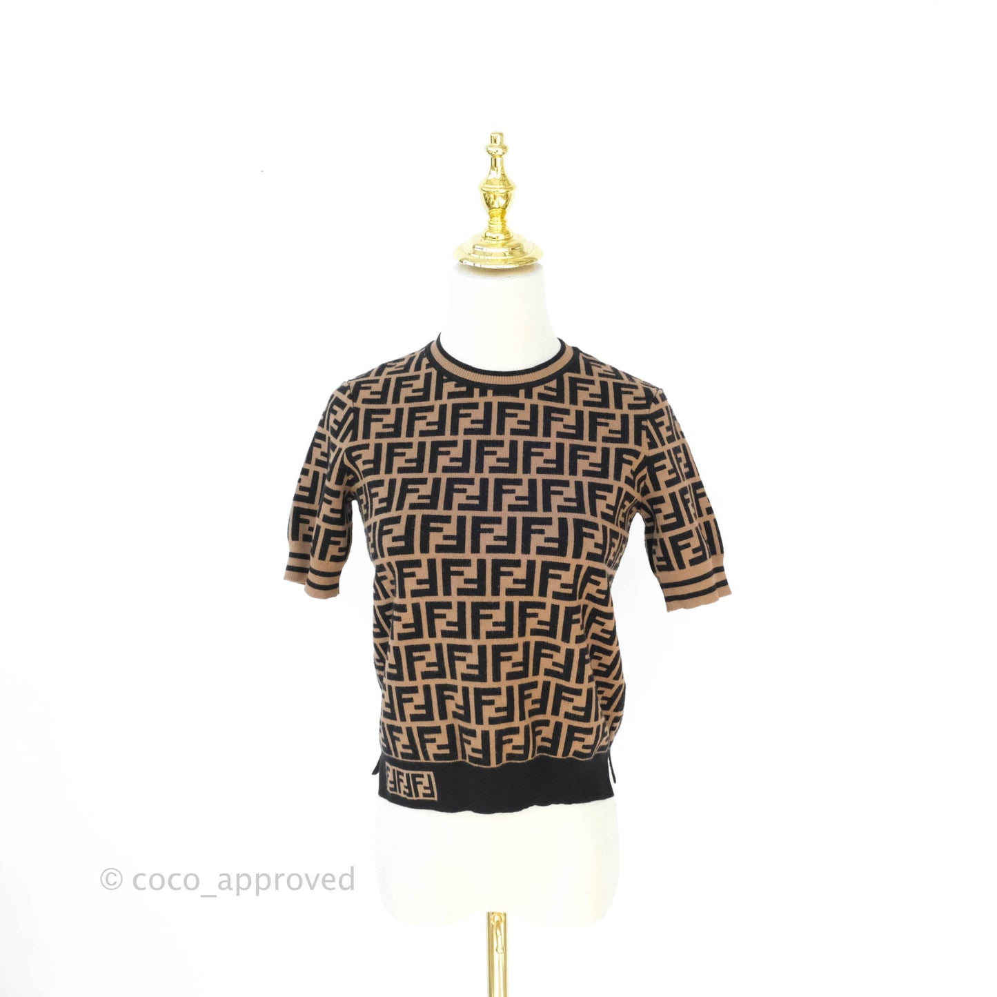 Fendi Fabric FF Motifi Jumper Brown and Black