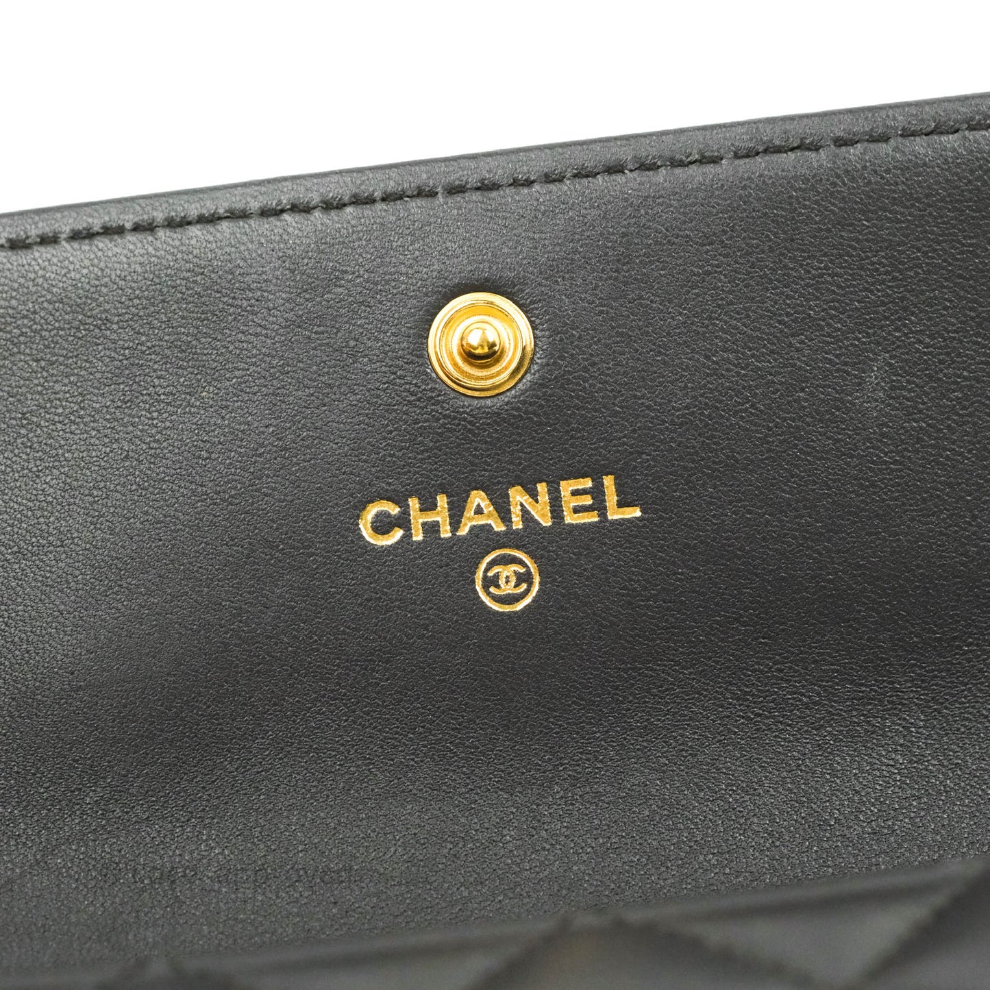 Chanel Quilted Boy Flap Long Wallet Dark Purple Lambskin Gold Hardware