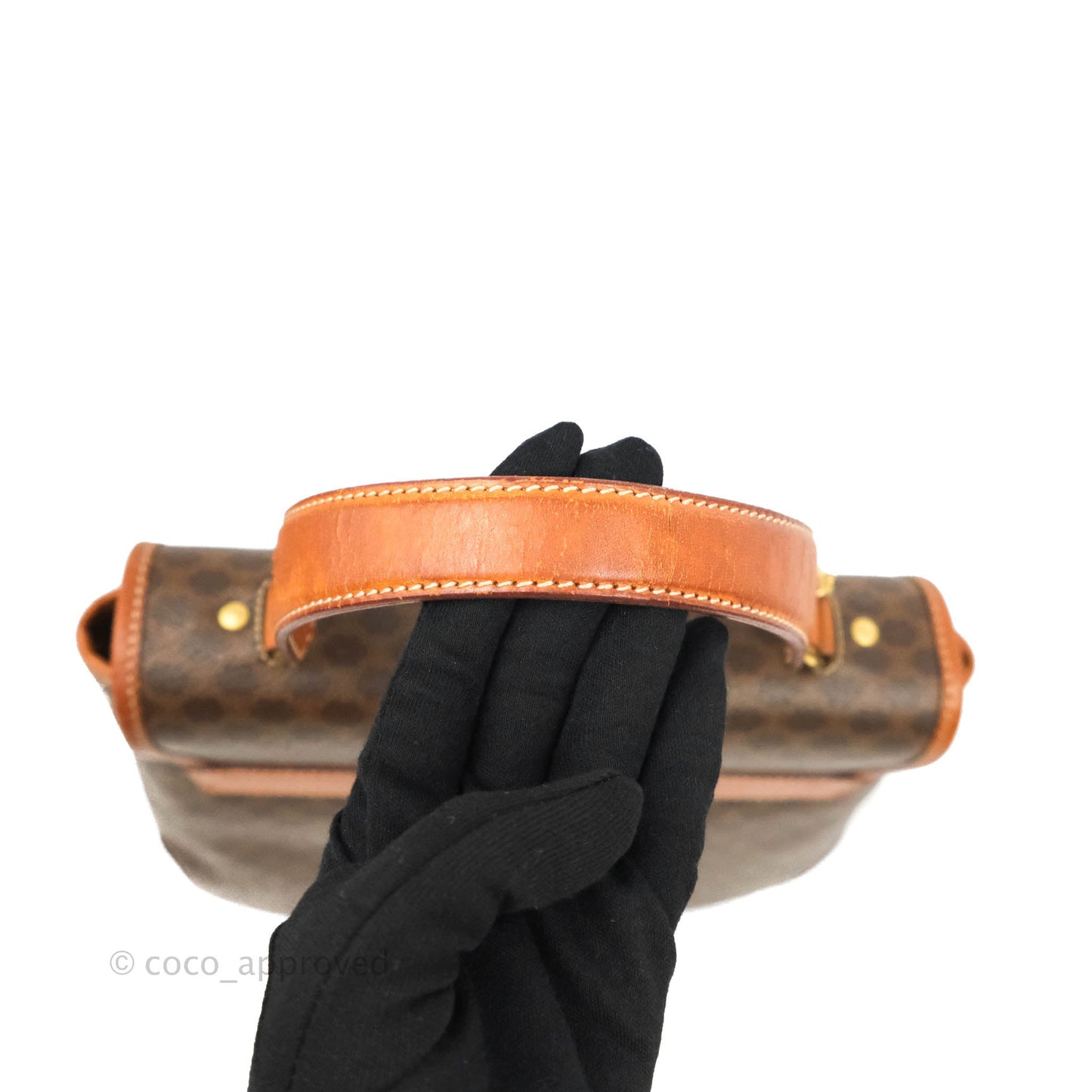 Celine Vintage Brown Canvas Top Handle Bag