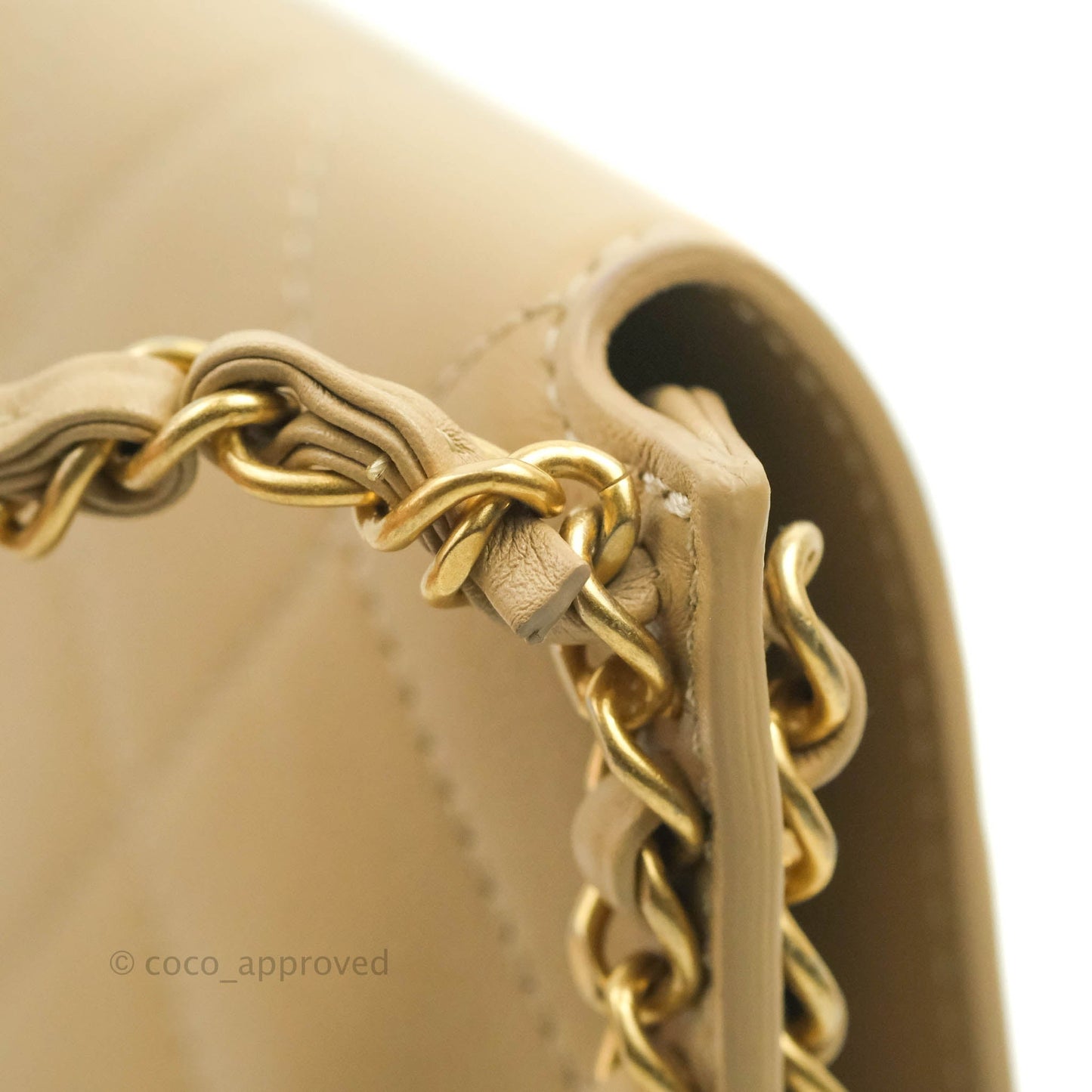 Chanel Small Hobo Bag Beige Calfskin Aged Gold Hardware