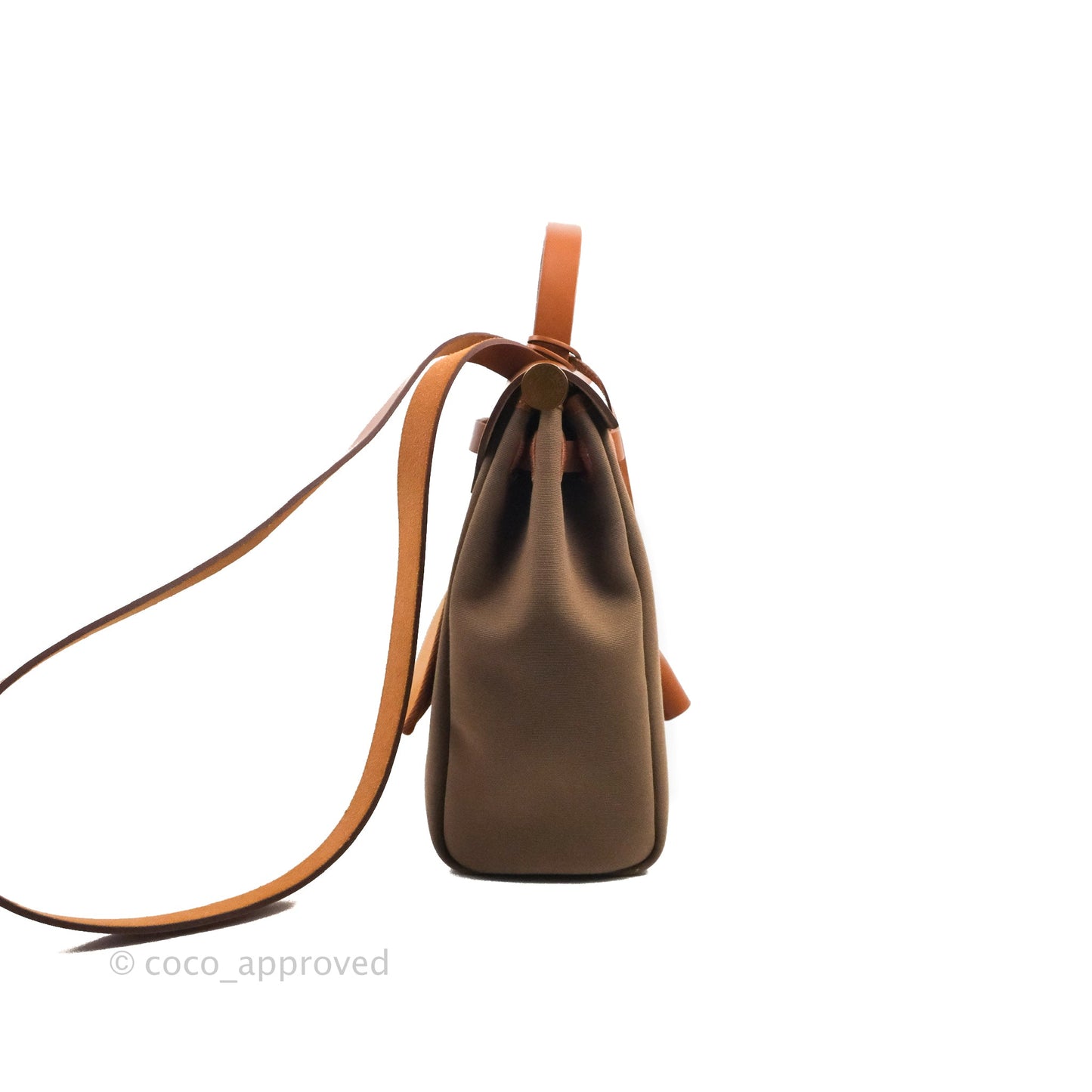 Hermès Retourne Herbag Zip 31 Etoupe-Dune/Fauve Canvas Gold Hardware