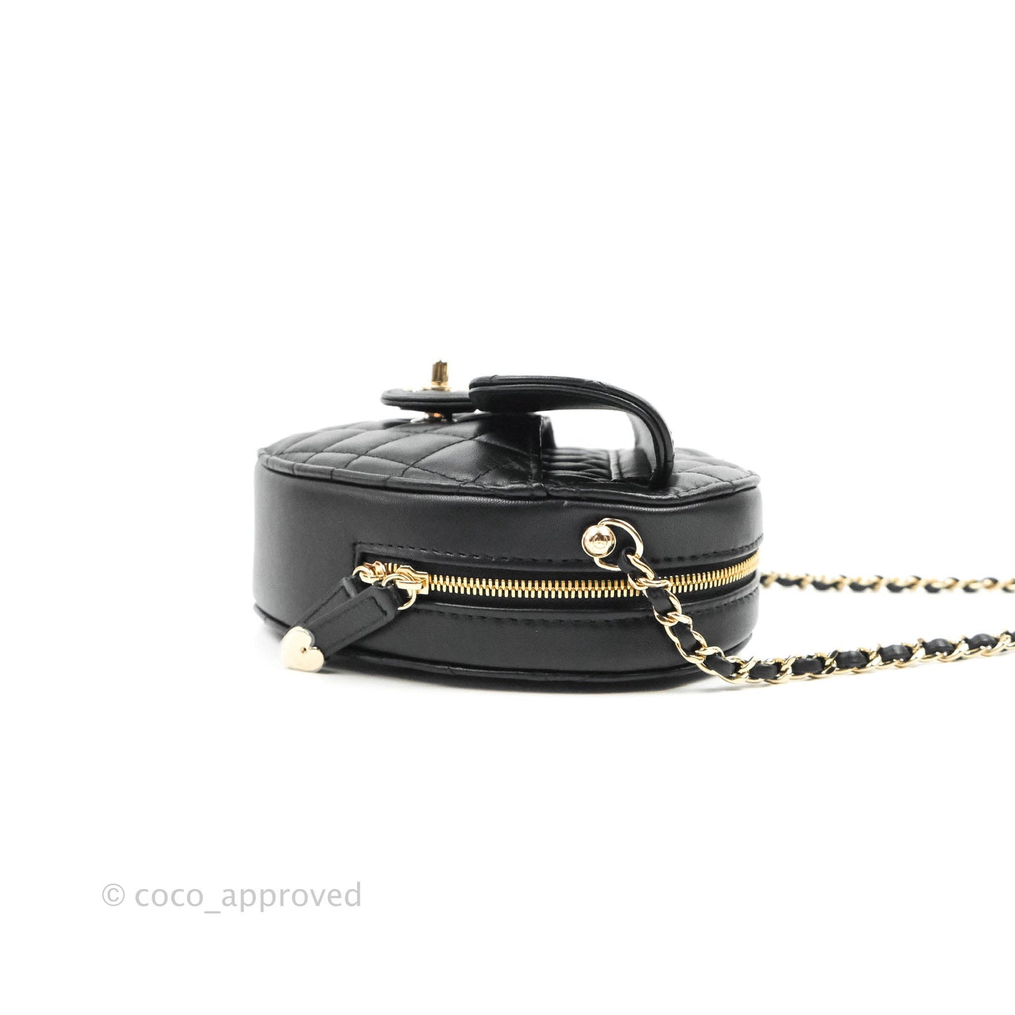 Chanel Large Heart Bag Black Lambskin Gold Hardware 22S