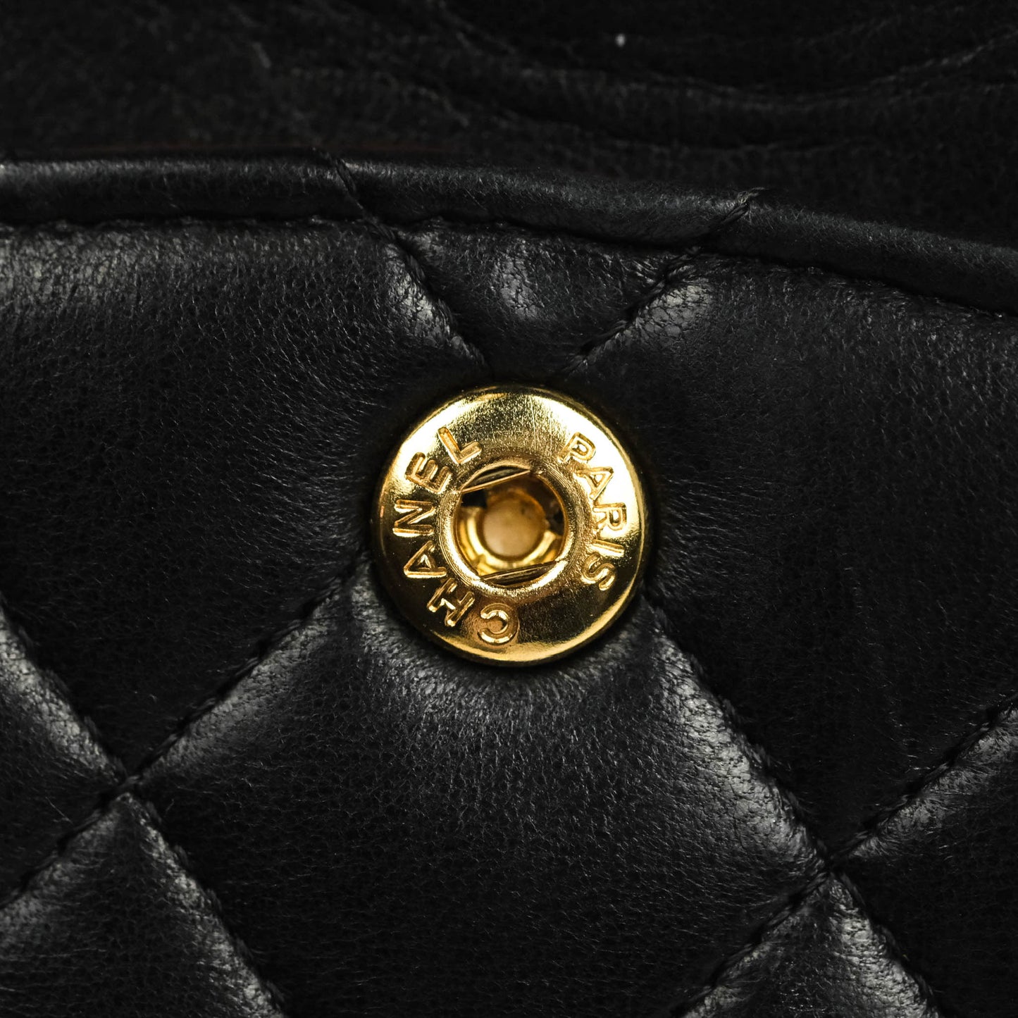 Chanel Classic M/L Medium Flap Quilted Black Lambskin 24K Gold Hardware