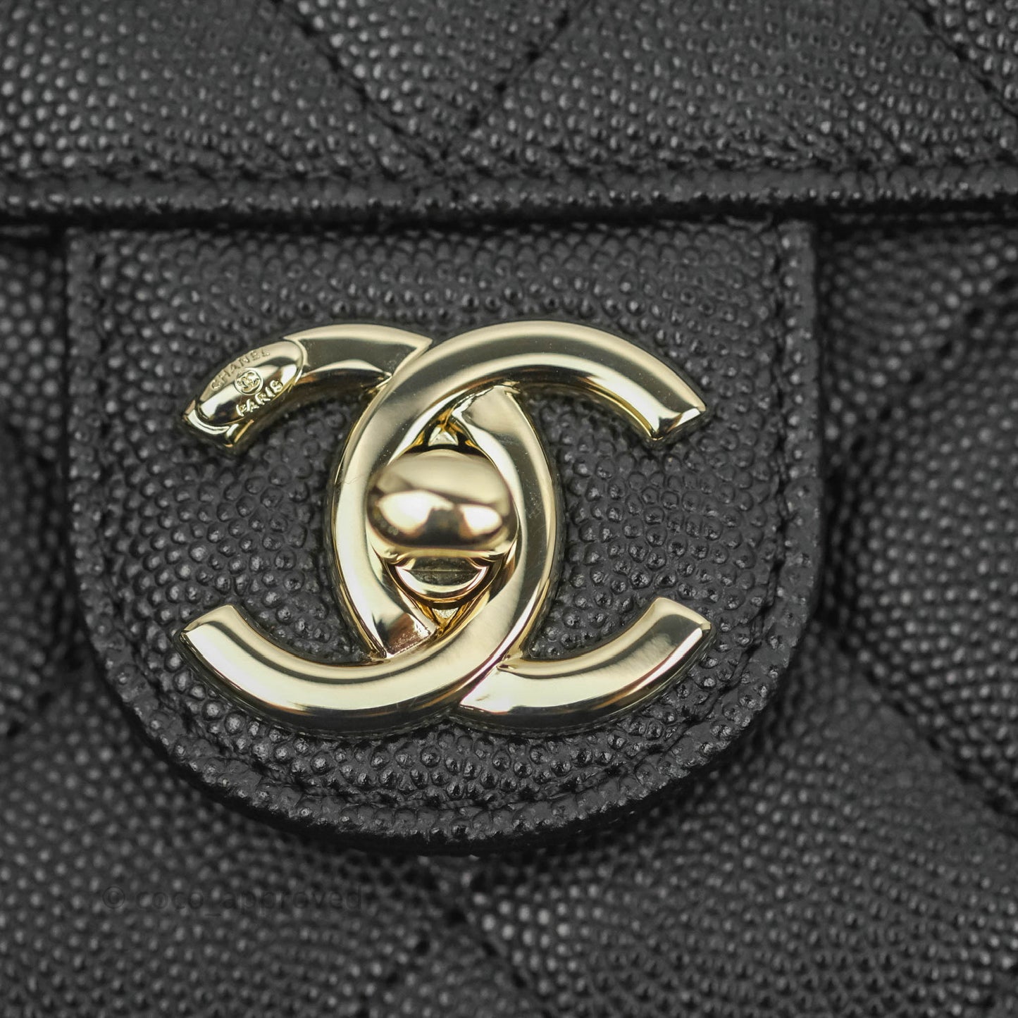 Chanel Quilted Small Like The Wallet Flap Black Caviar Light Gold Hardware 22C