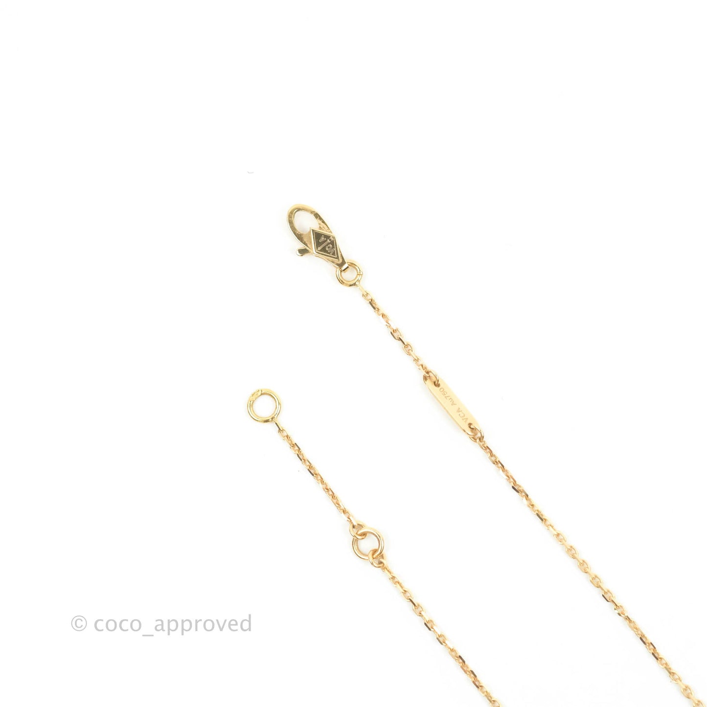 Van Cleef & Arpels 18K Yellow Gold Mother of Pearl Sweet Alhambra Butterfly Pendant Necklace