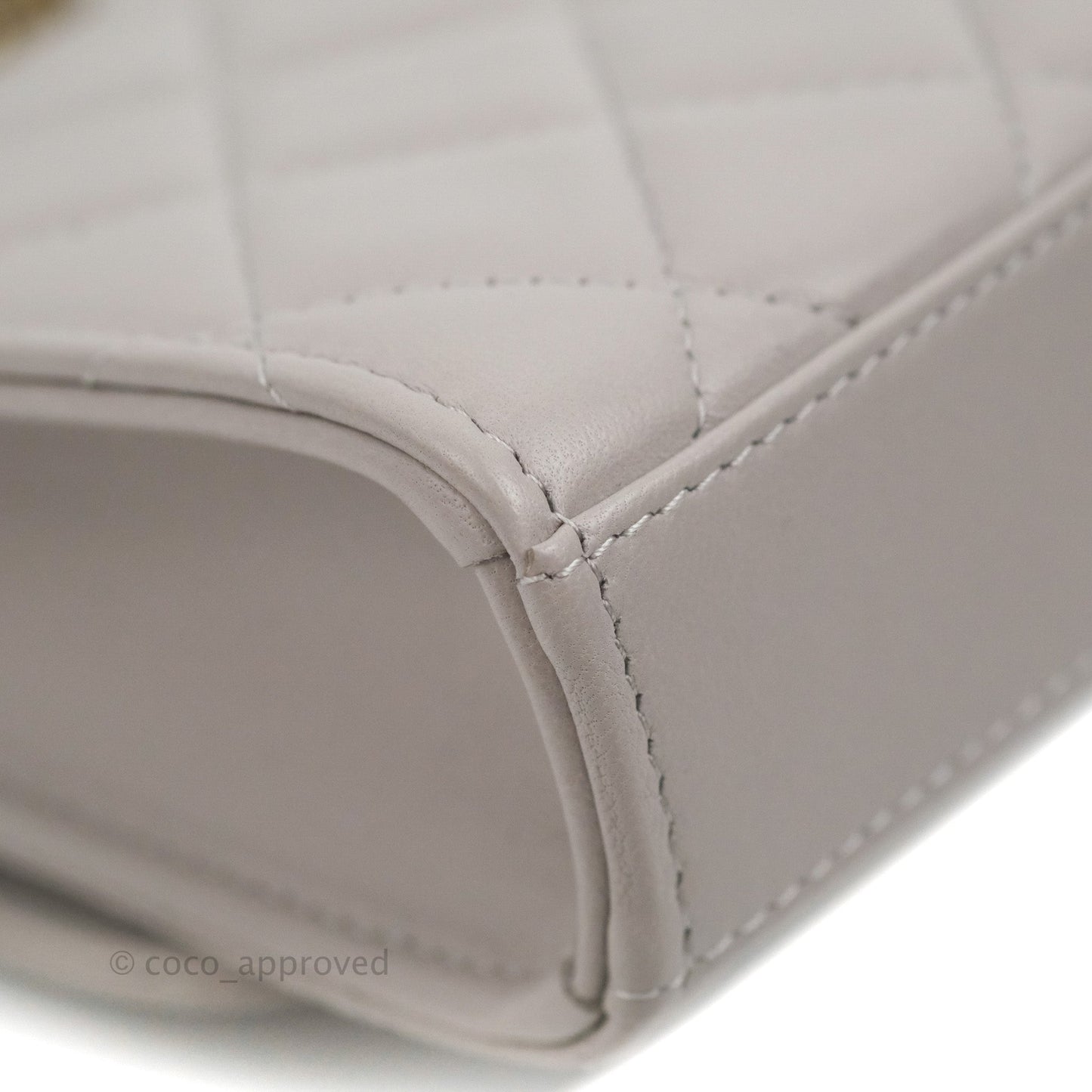 Chanel Mini Quilted Trendy CC Clutch With Chain Grey Lambskin Gold Hardware