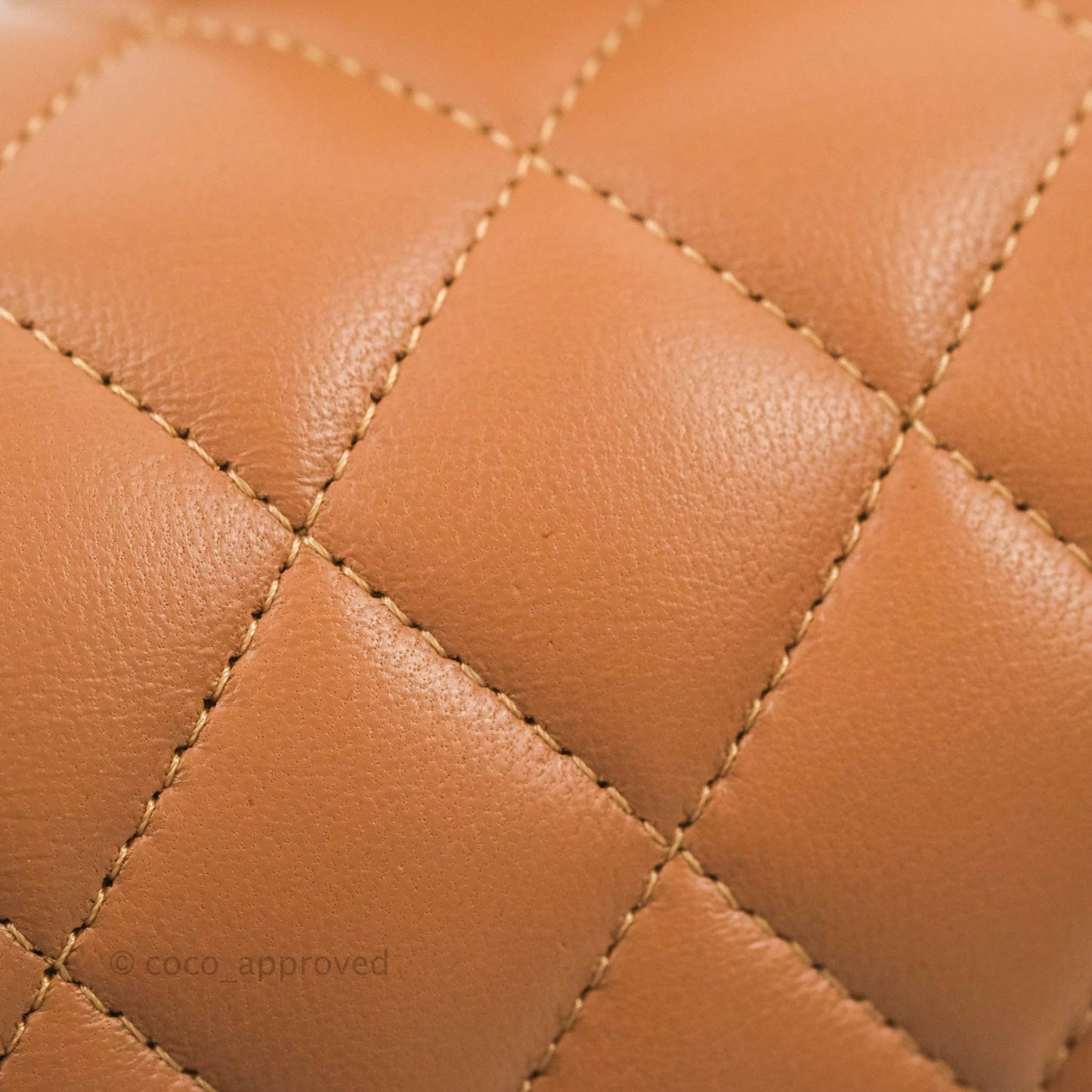 Chanel Small Classic Quilted Flap Dark Beige Caramel Lambskin Gold Hardware 22S