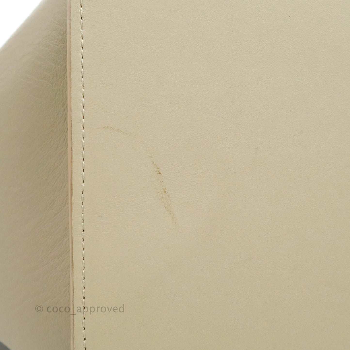 Celine Small Sleek Calfskin Tri-Color Trapeze Ivory