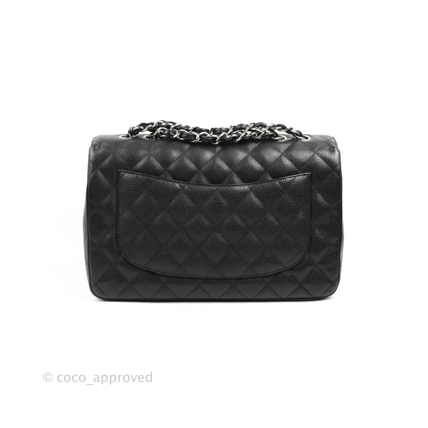 Chanel Jumbo Single Flap Black Caviar Silver Hardware⁣⁣