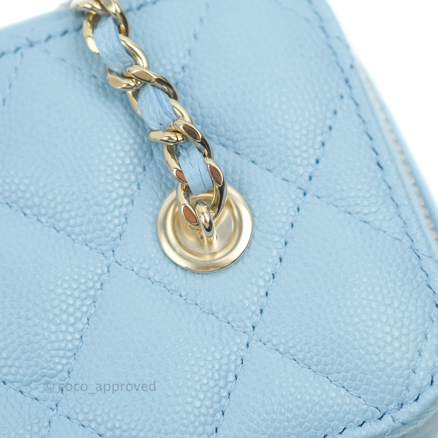 Chanel Vanity with Chain Blue Caviar Gold Hardware 22S
