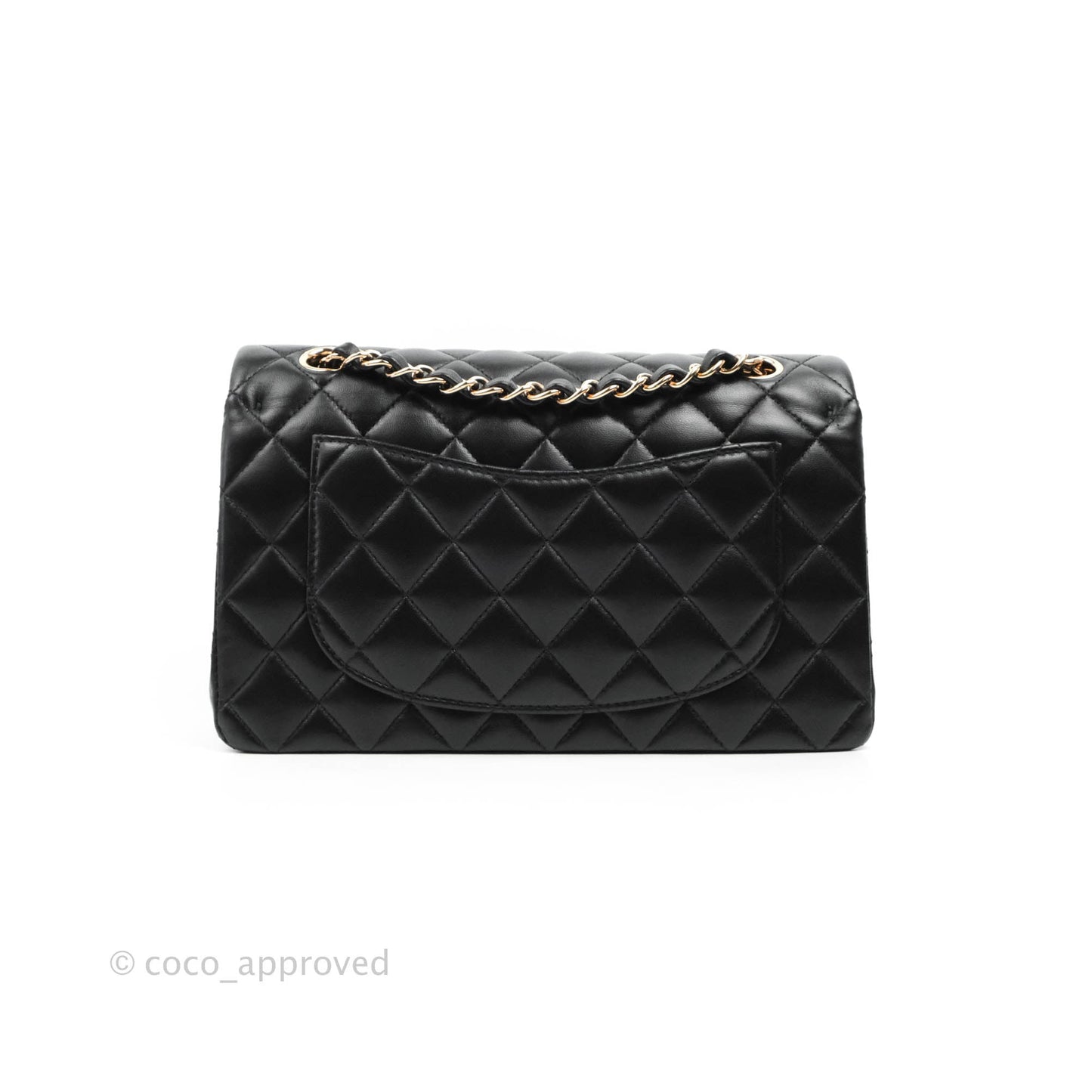 Chanel Classic Small S/M Flap Black Lambskin Rose Pink-Gold Hardware