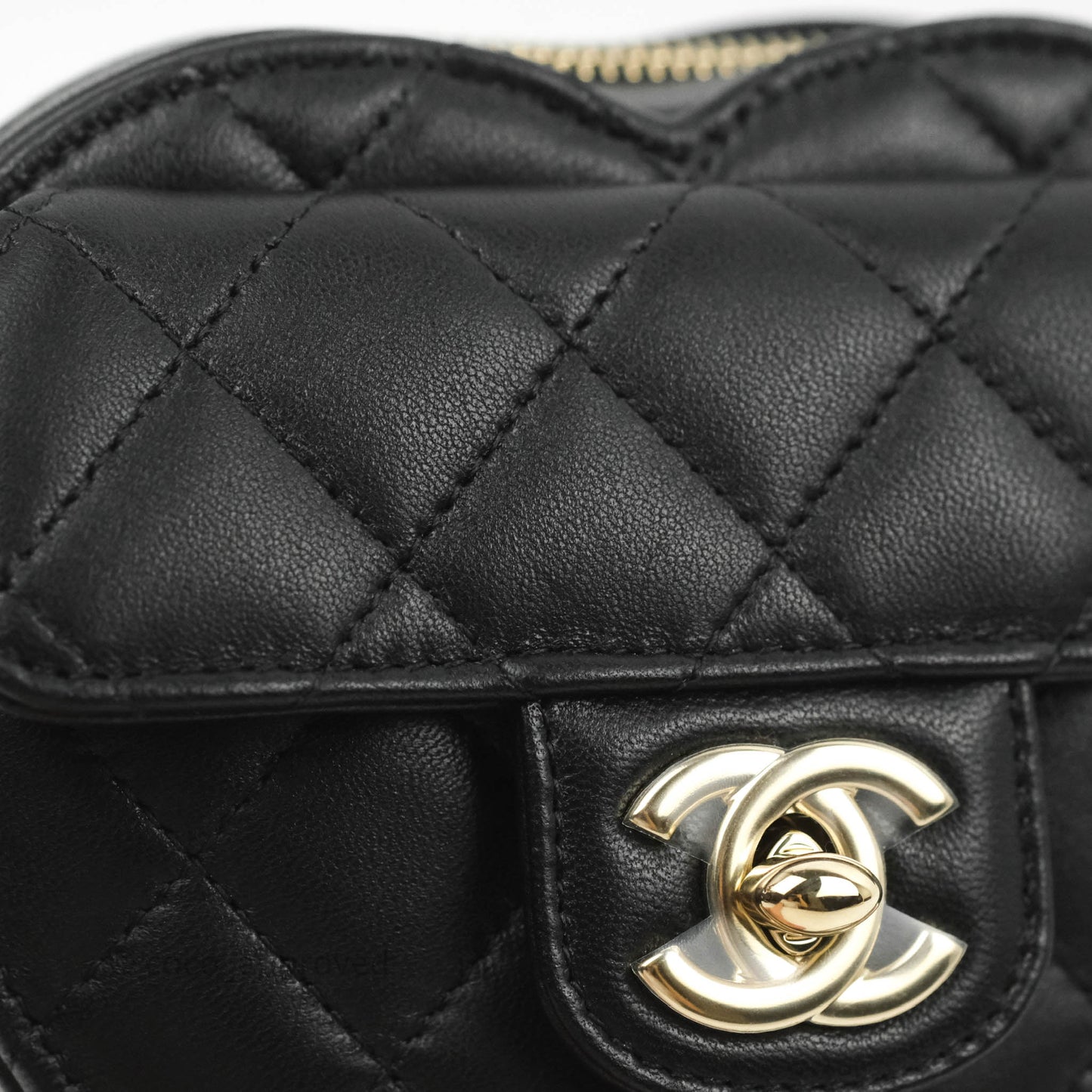 Chanel Small Heart Bag Black Lambskin Gold Hardware 22S