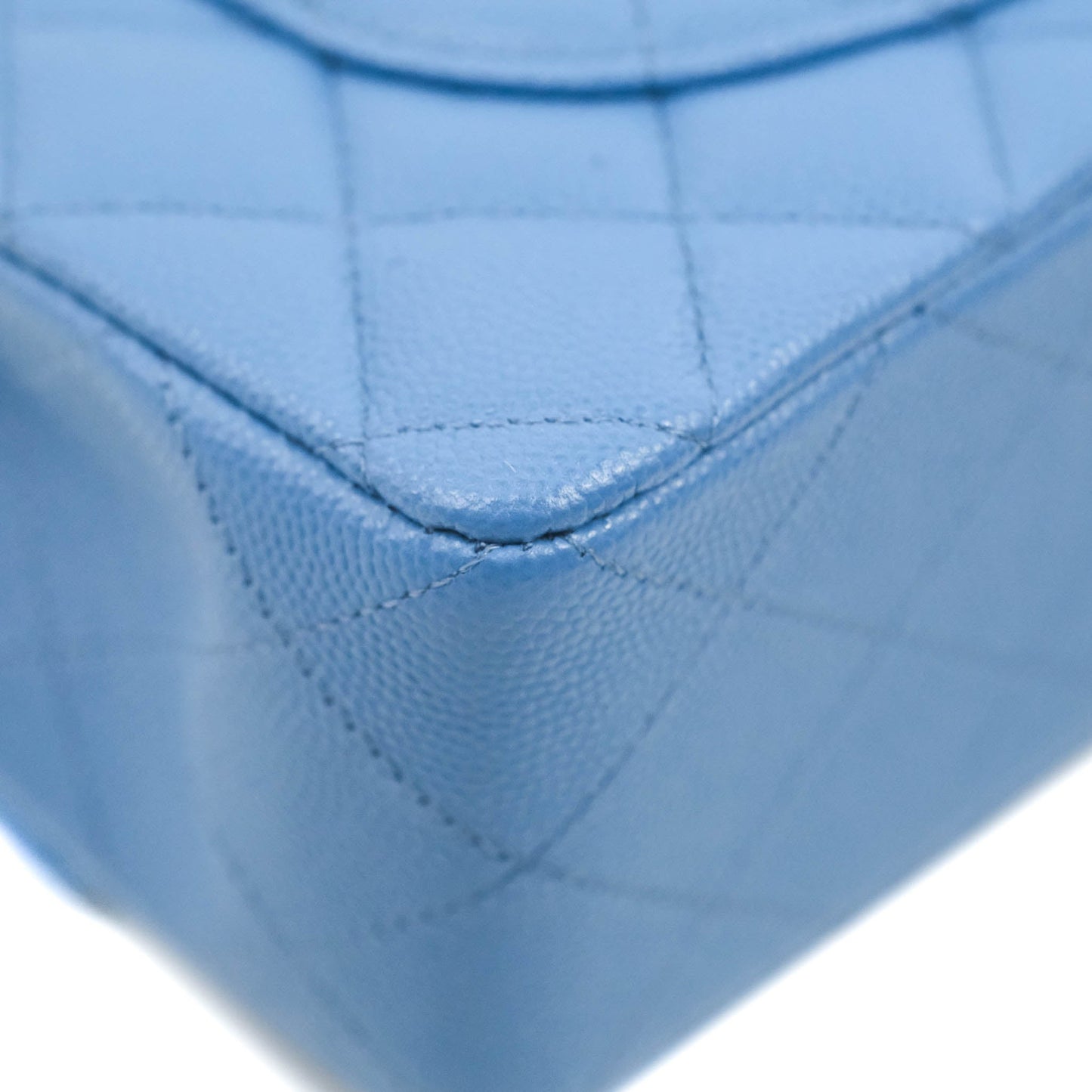 Chanel Small Classic Quilted Flap Blue Caviar Gold Hardware