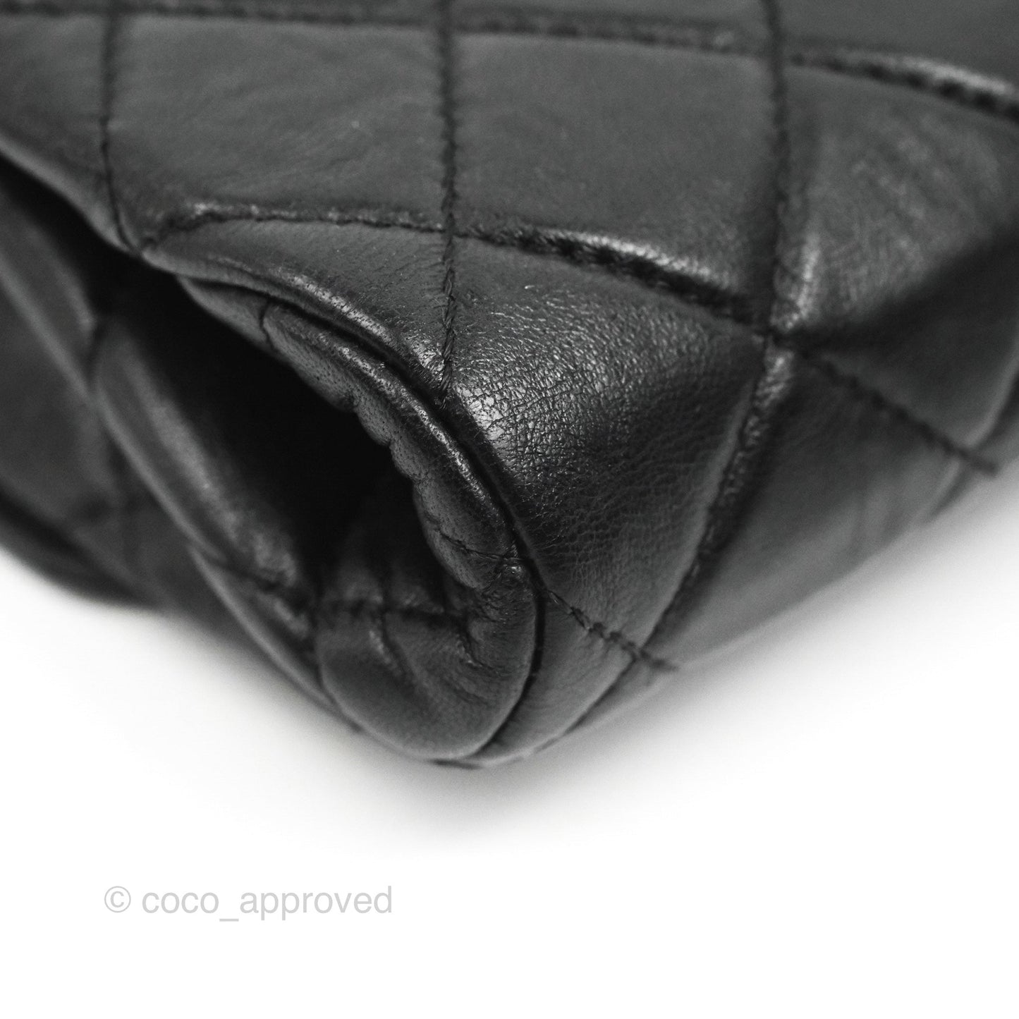 Chanel Flap Bag Black Lambskin Aged Gold Hardware