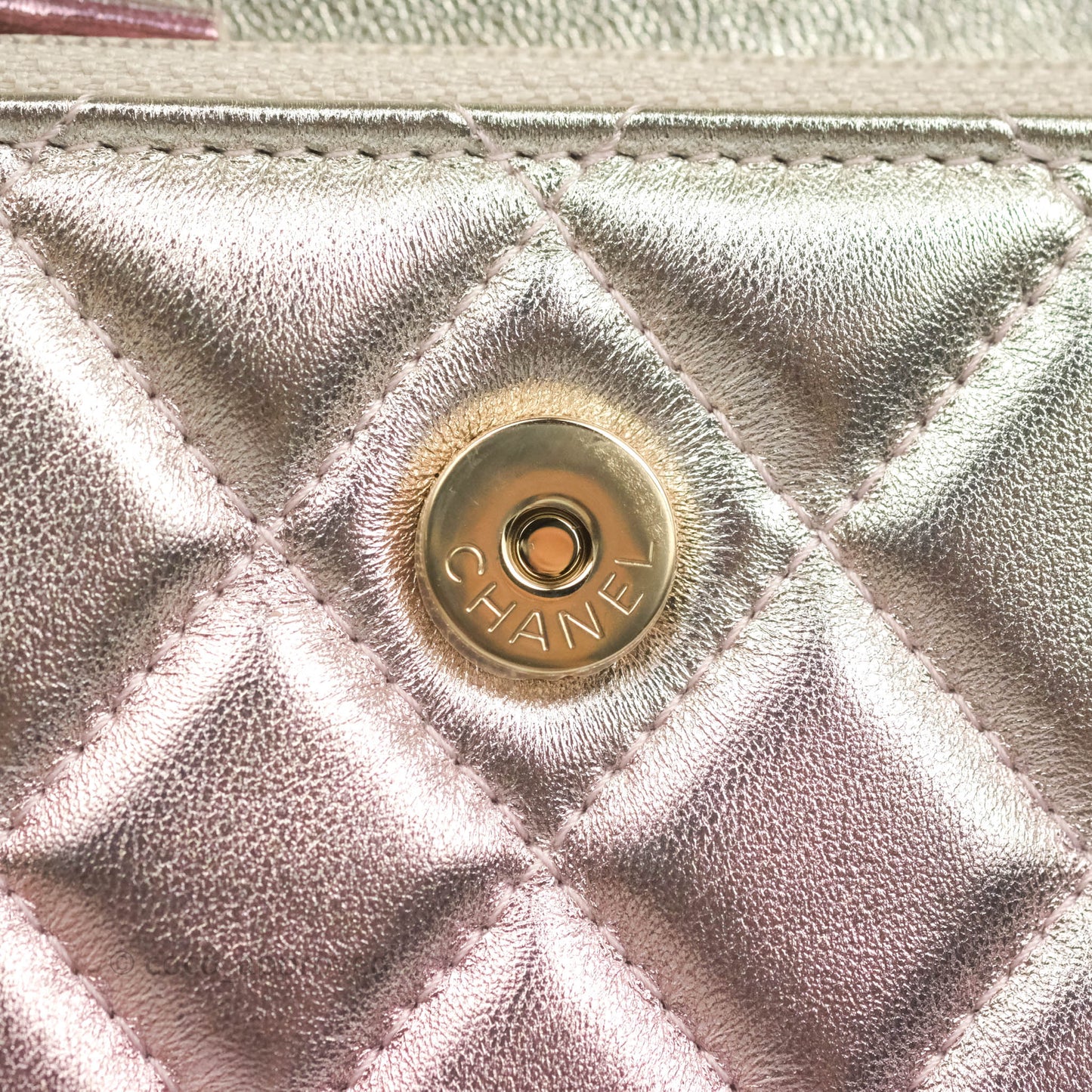 Chanel Quilted Clutch with Chain Metallic Gradient Pink/Silver Lambskin