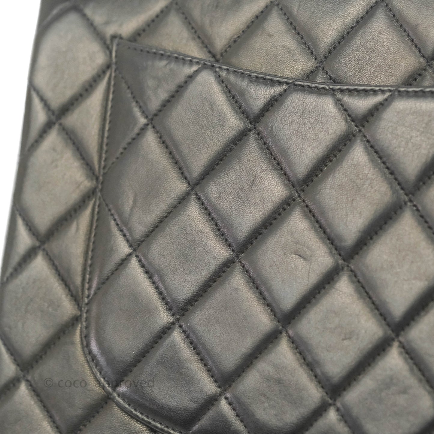 Chanel Vintage Jumbo Single Flap Black Lambskin 24K Gold Hardware