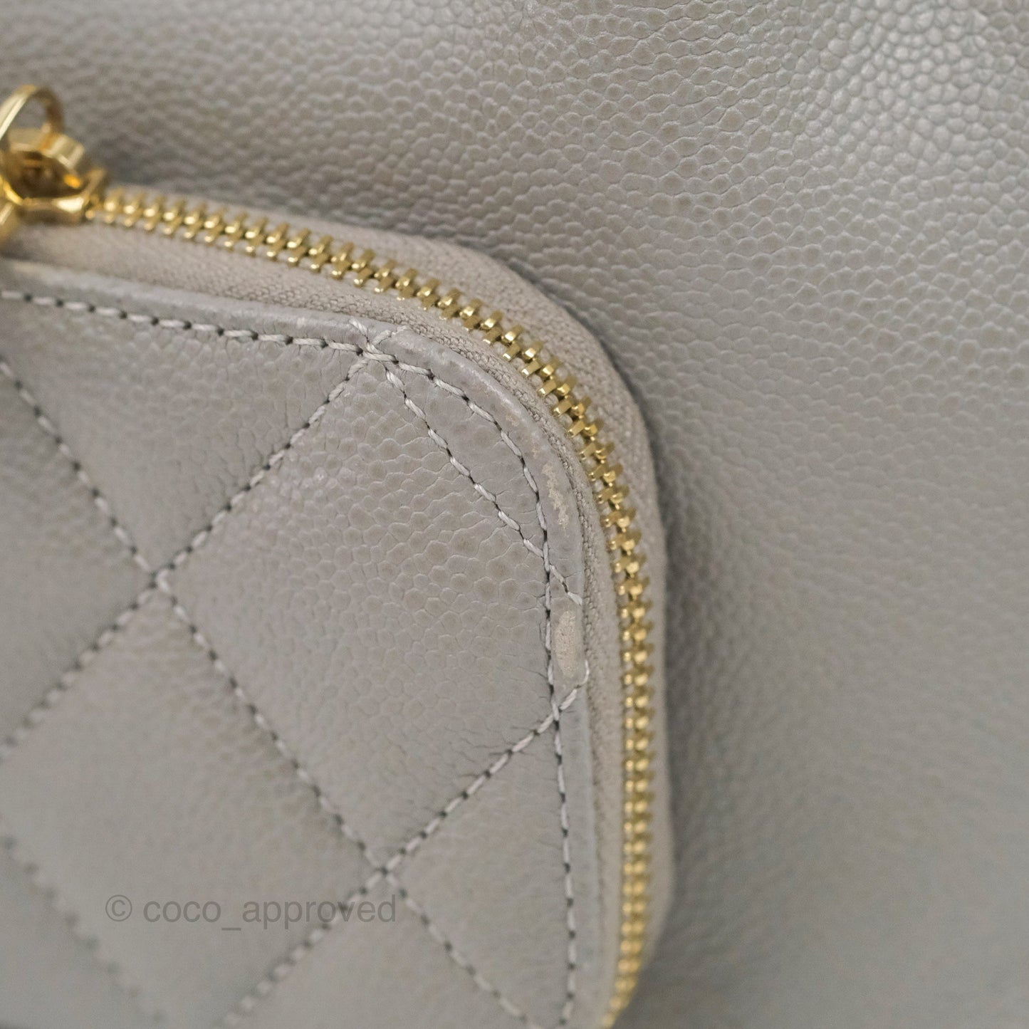 Chanel Business Affinity Drawstring Bucket Bag Grey Caviar Gold Hardware