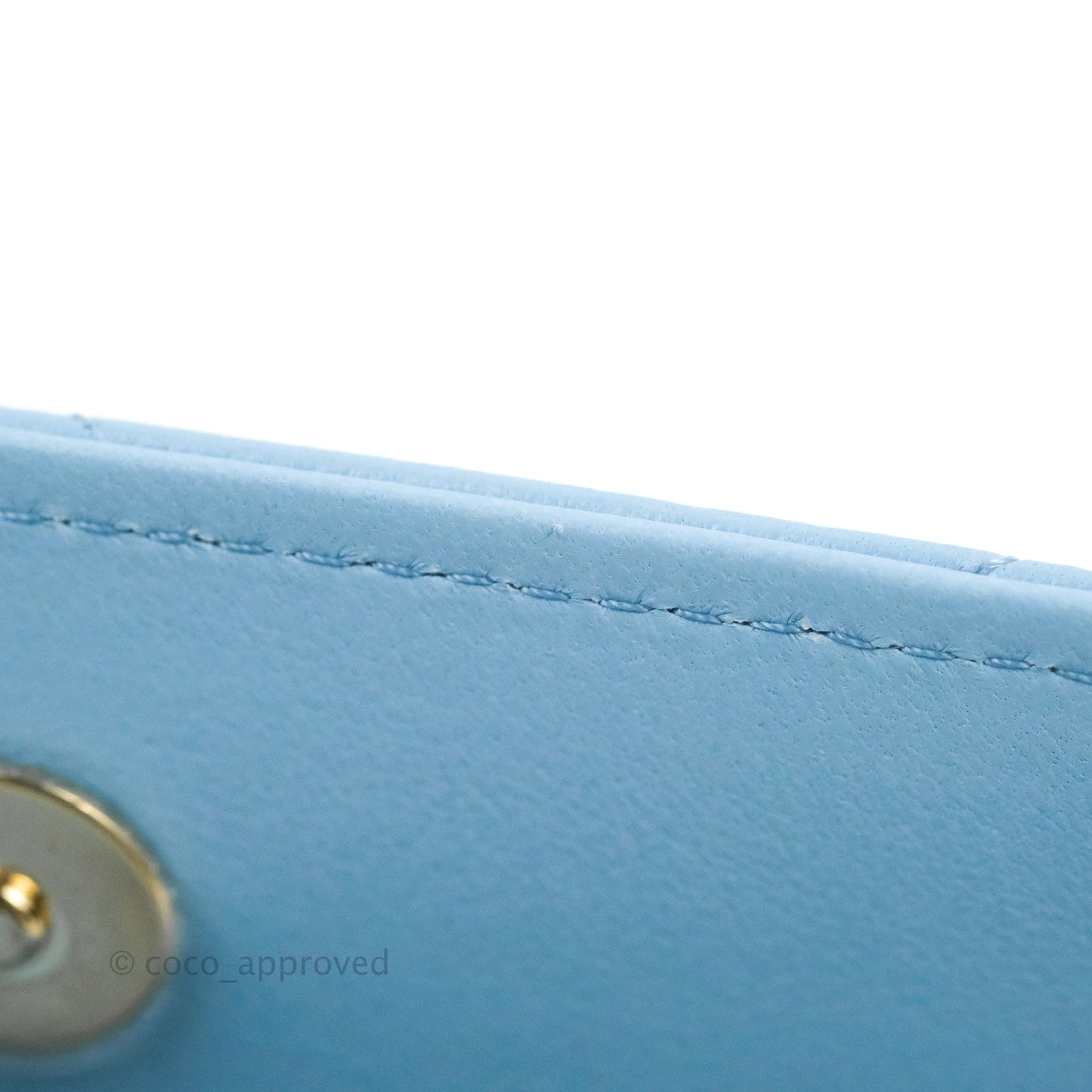 Chanel Mini Clutch With Chain Blue Lambskin Gold Hardware