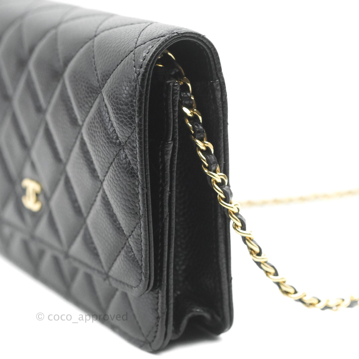 Chanel Quilted WOC Black Caviar Gold Hardware