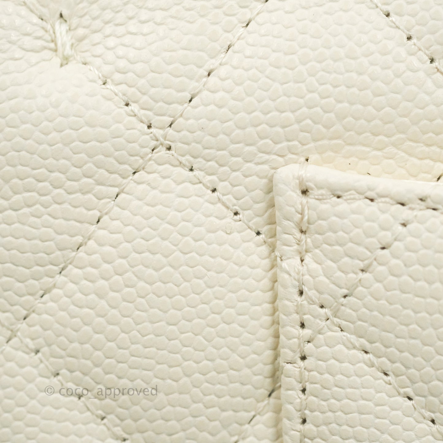 Chanel Classic Small S/M Quilted Flap White Caviar Gold Hardware 22C