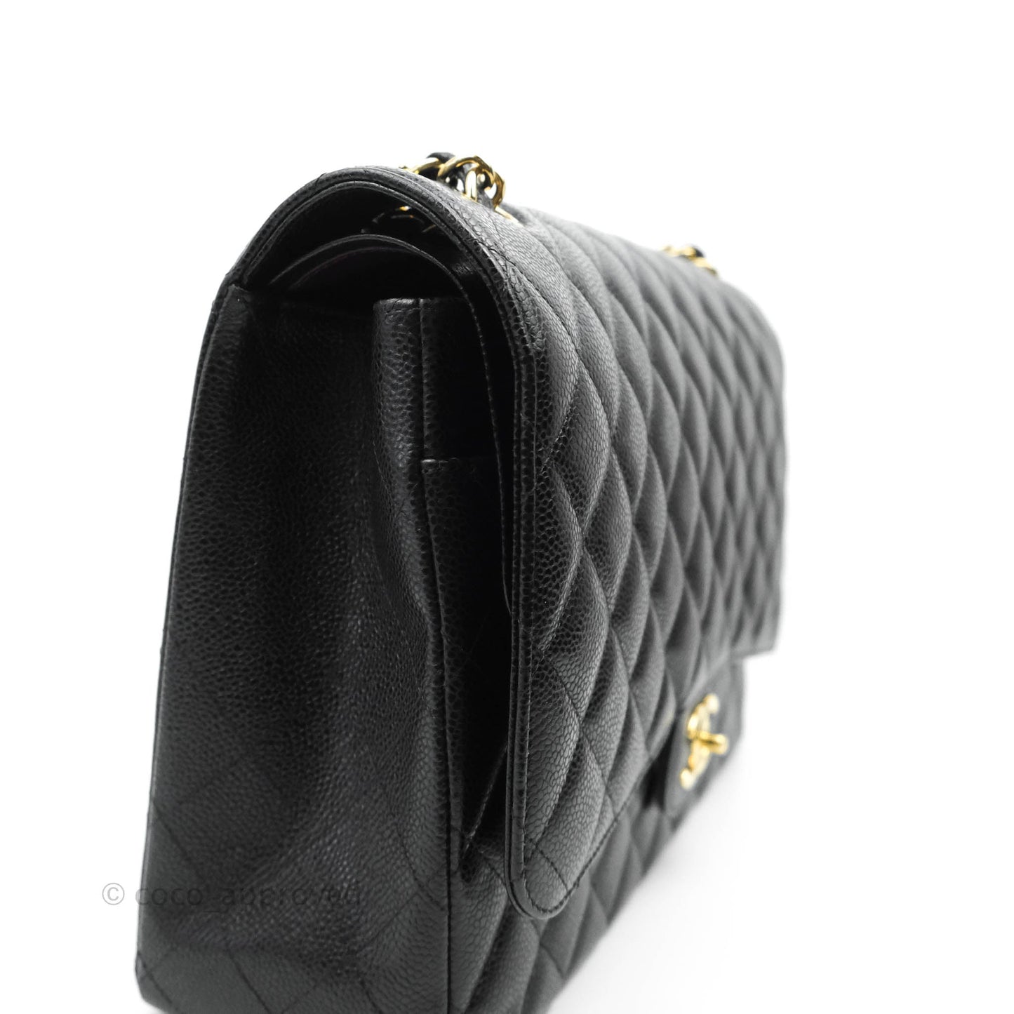 Chanel Classic Double Flap Maxi Black Caviar Gold Hardware