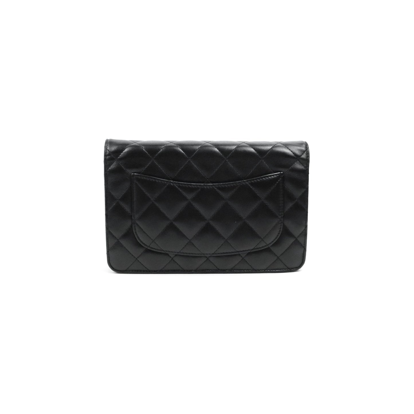 Chanel Quilted Classic WOC Black Lambskin Silver Hardware