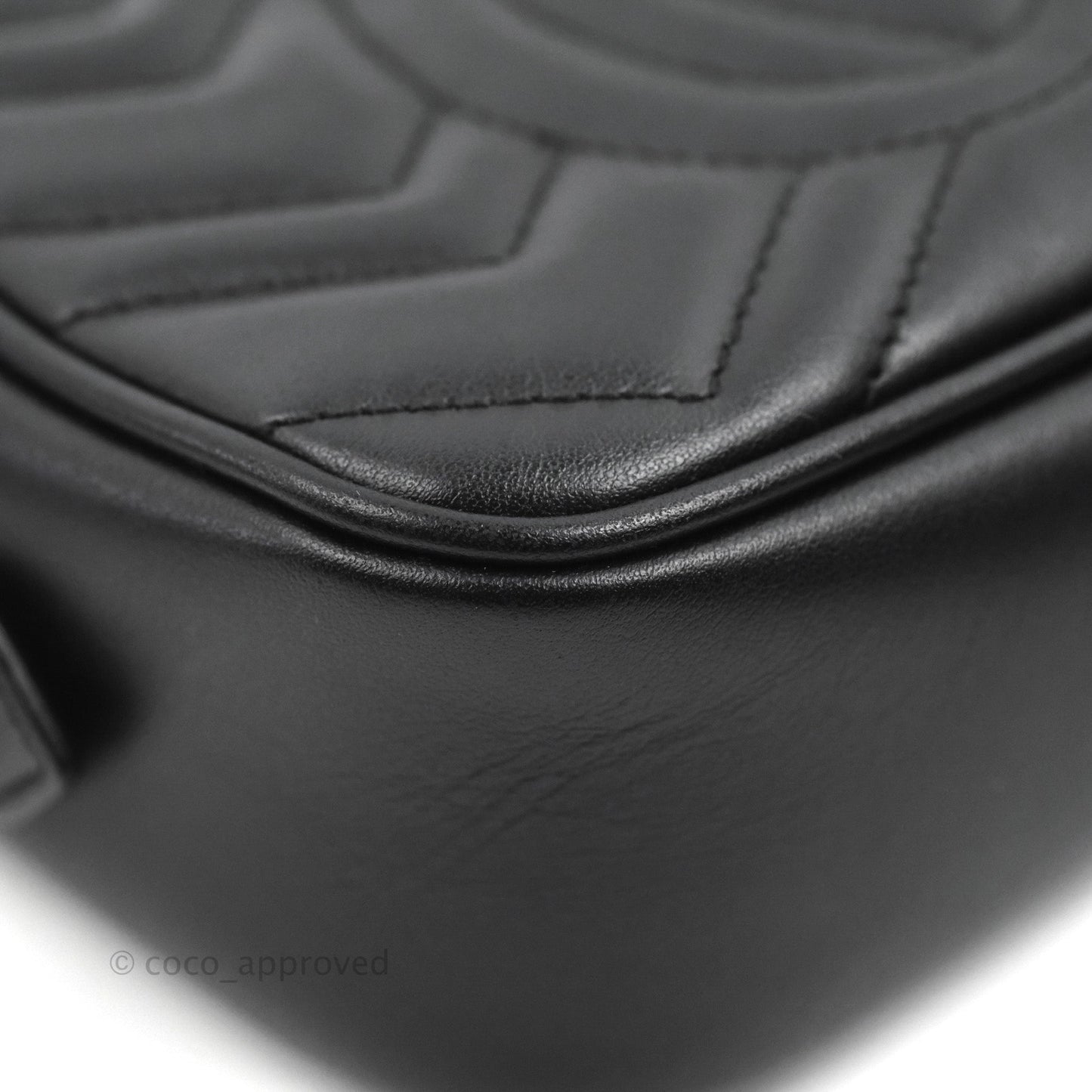 Gucci Mini Matelasse GG Marmont Camera Bag Black Calfskin Gold Hardware