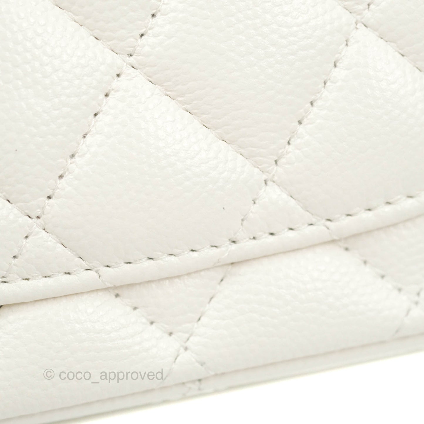 Chanel Classic Small S/M Flap White Caviar Gold Hardware 21S