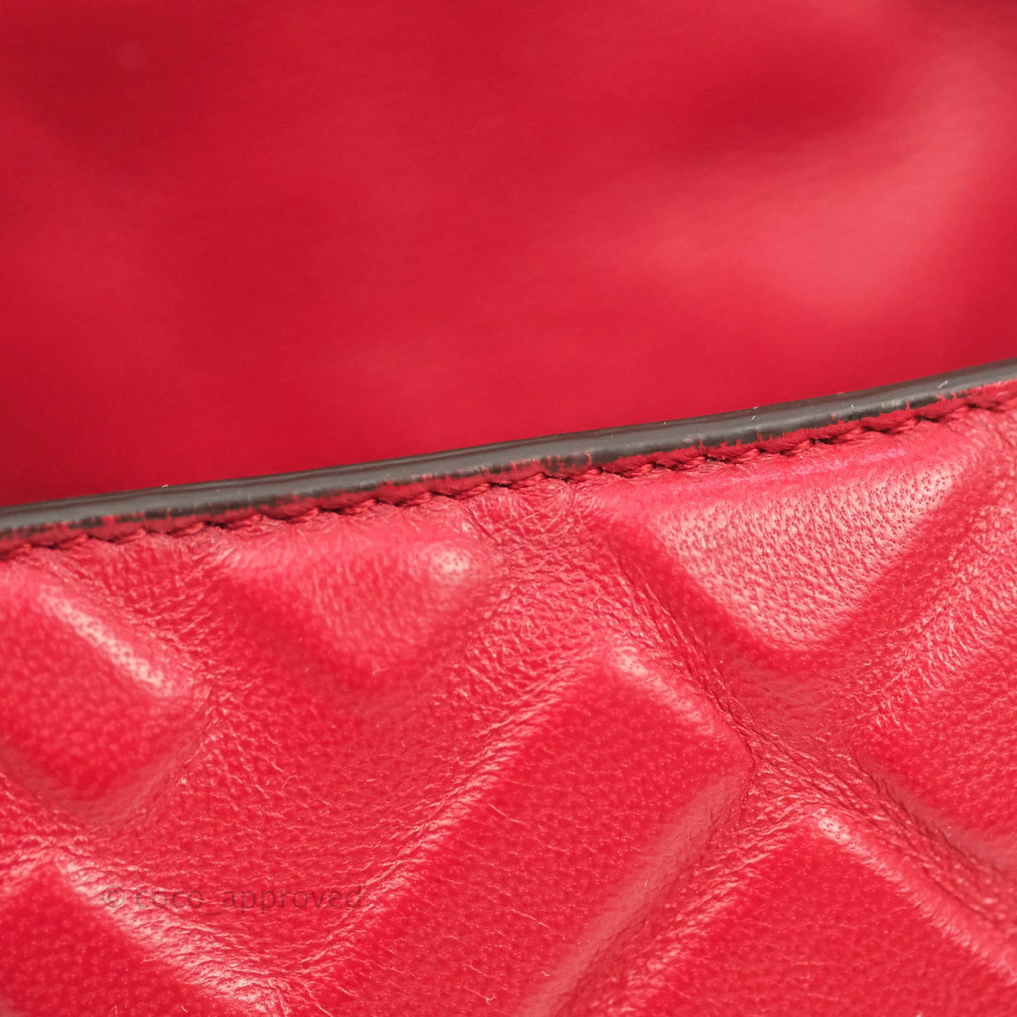 Fendi Nappa FF 1974 Embossed Mini Baguette Red