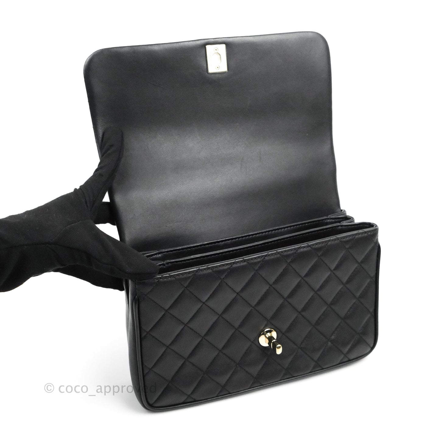 Chanel Quilted Small Citizen Chic Flap Black Lambskin Gold Hardware