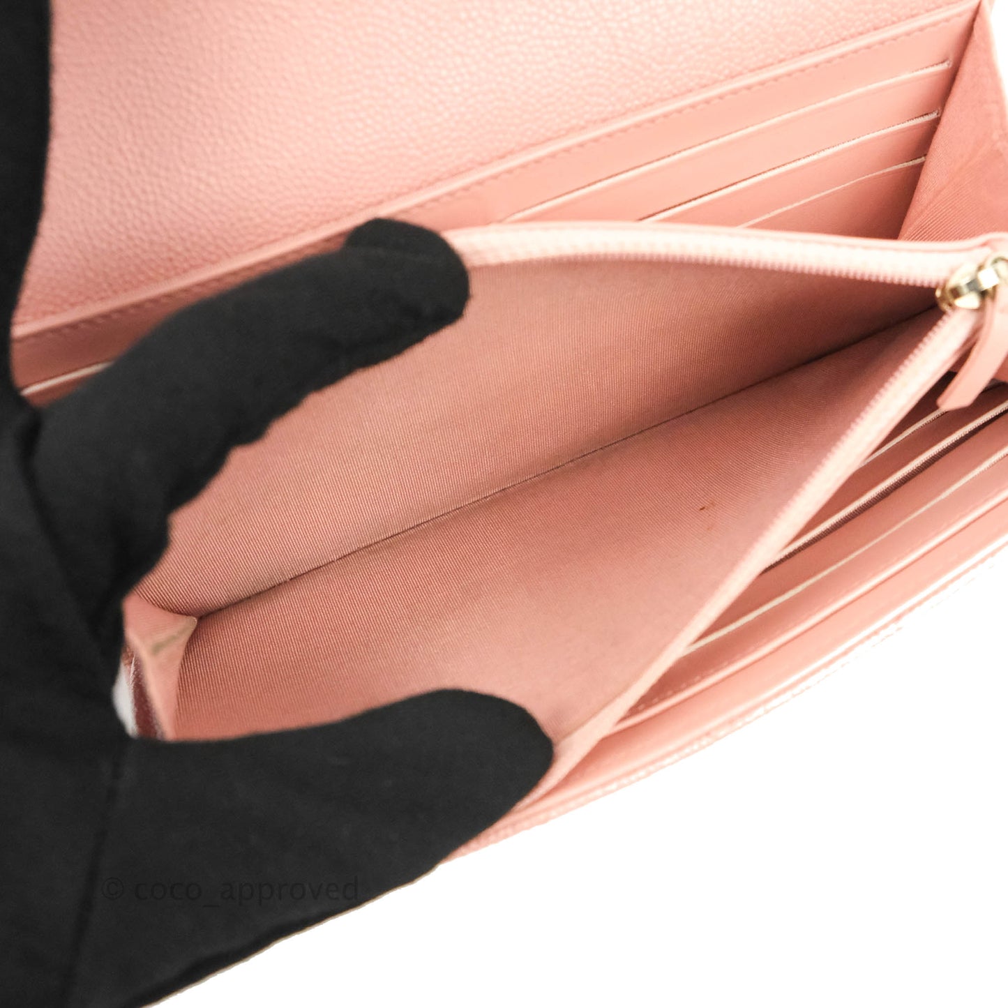 Chanel Quilted Boy Flap Long Wallet Pink Caviar Aged Gold Hardware