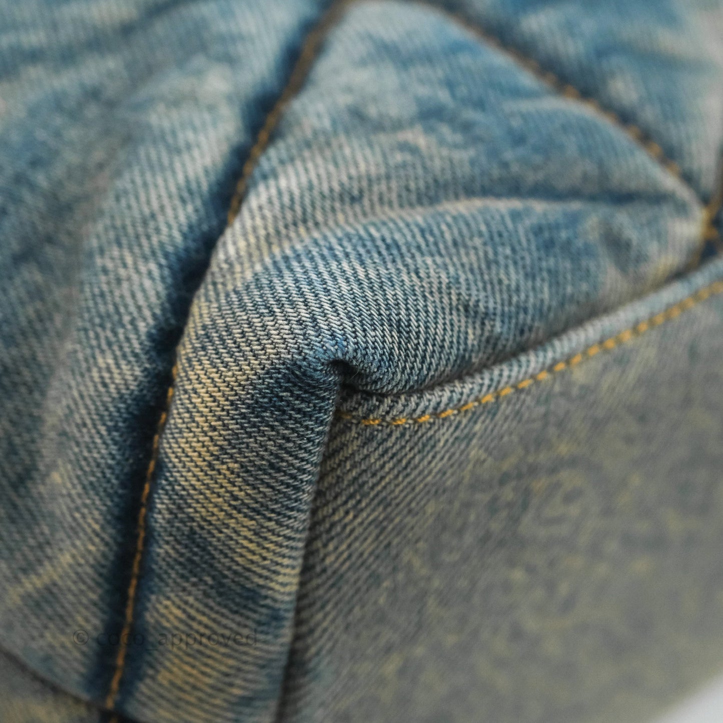 Saint Laurent Puffer Small Chain Bag Vintage Denim Suede Rodeo Blue