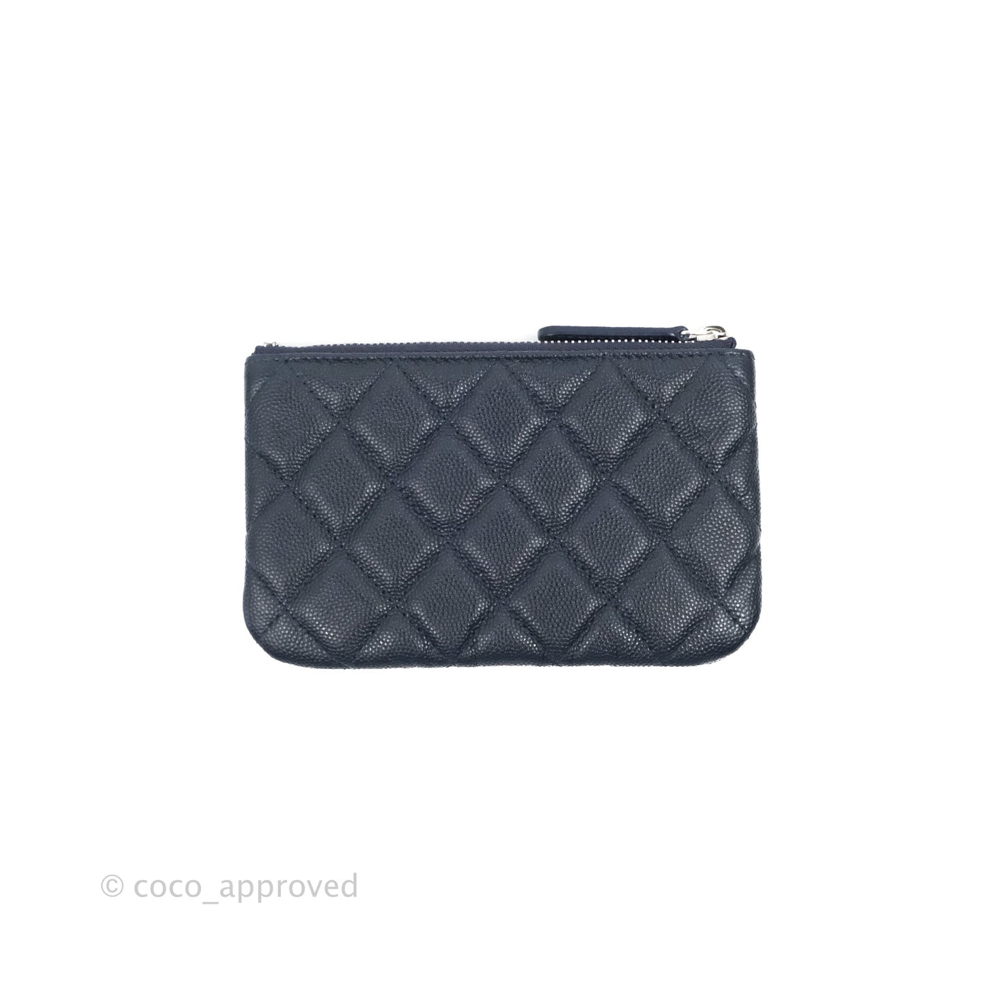 Chanel Quilted Mini O Case Navy Caviar Silver Hardware