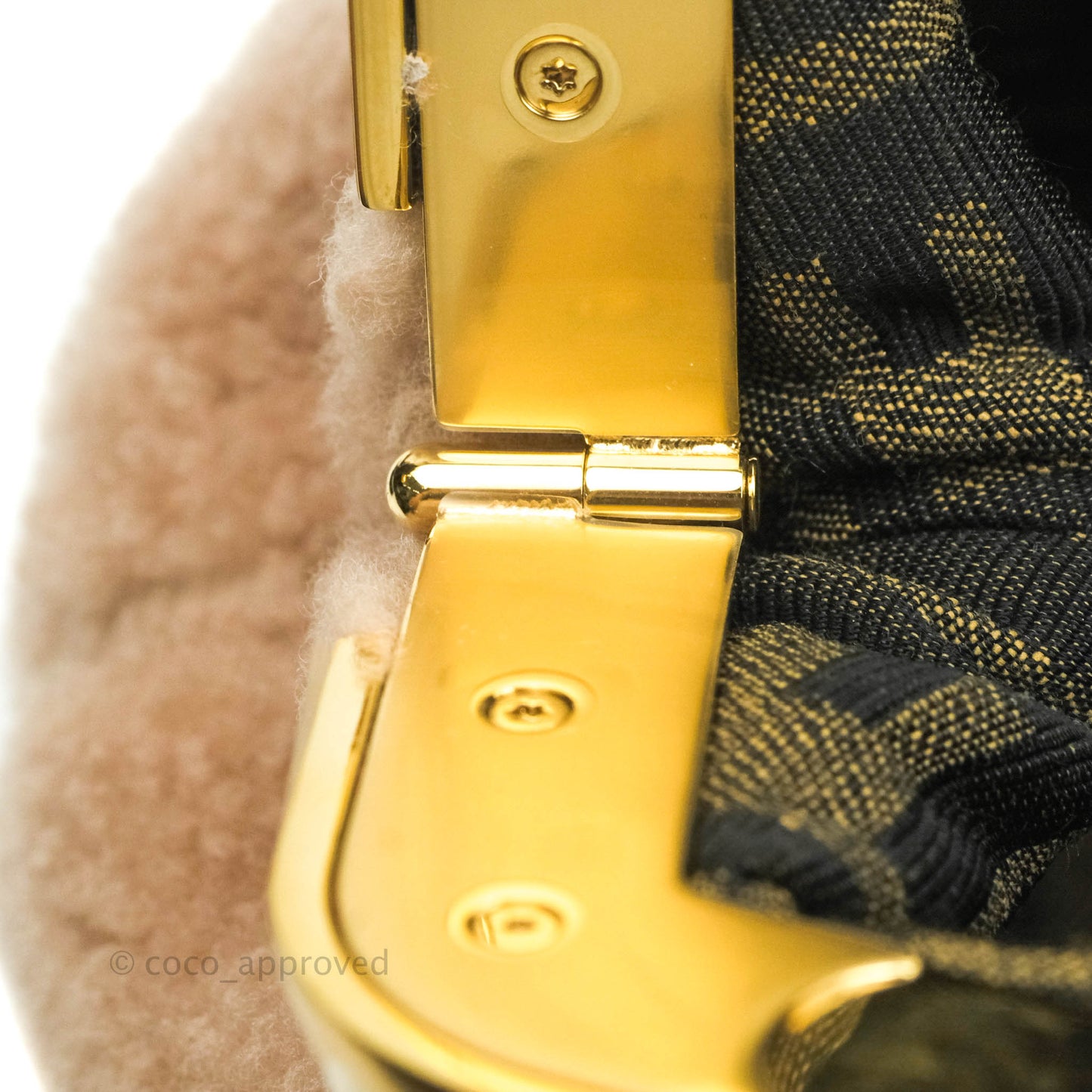Fendi Small First Bag Pale Pink Merino Shearling Gold Hardware