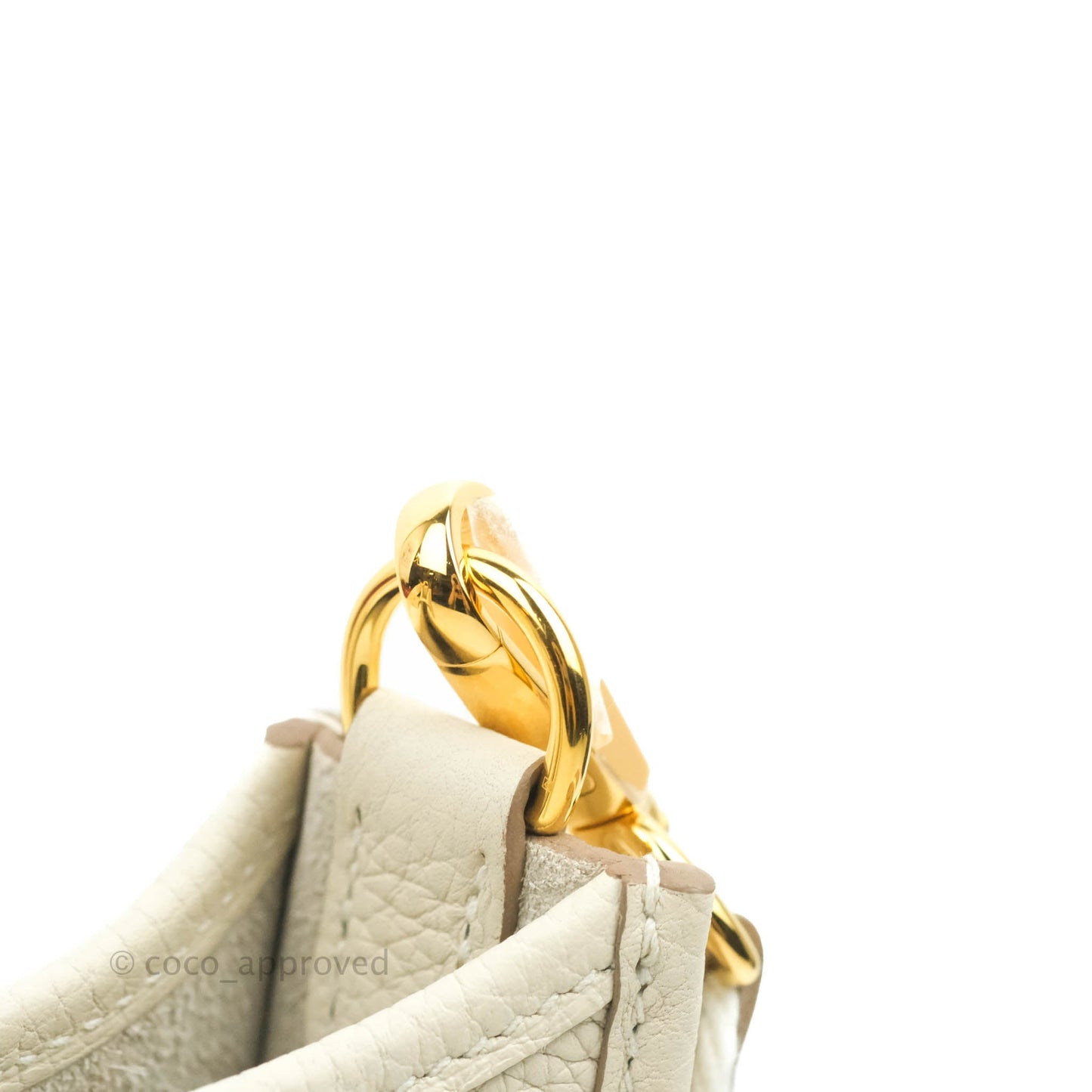 Hermès Mini Evelyne Craie Clemence Gold Hardware