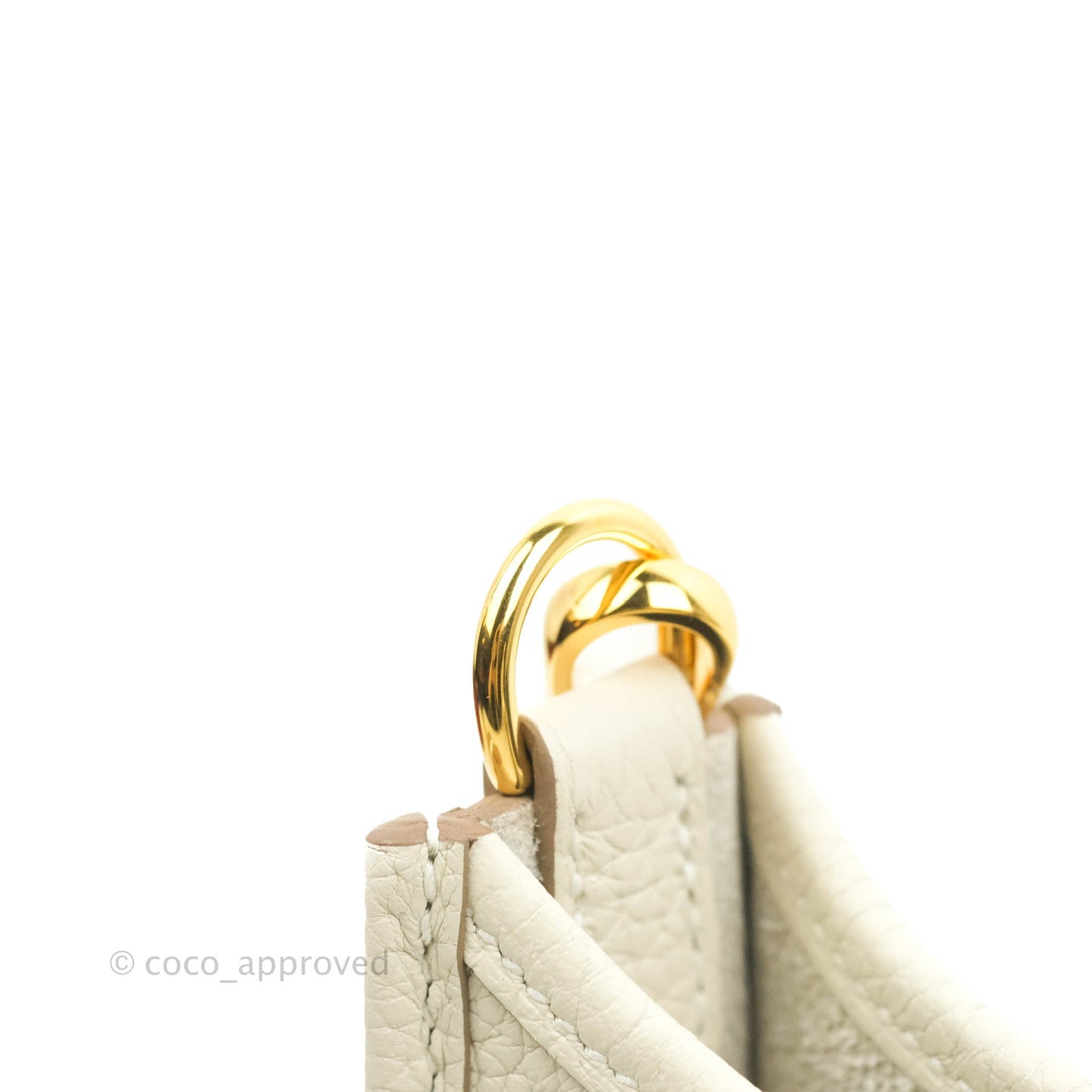 Hermès Mini Evelyne Craie Clemence Gold Hardware