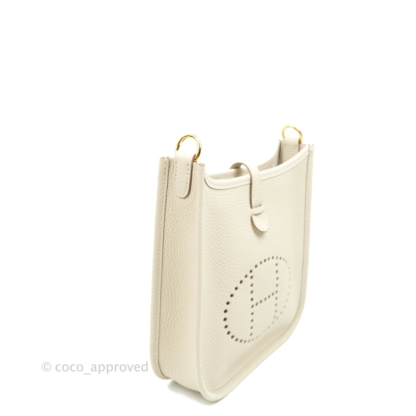 Hermès Mini Evelyne Craie Clemence Gold Hardware