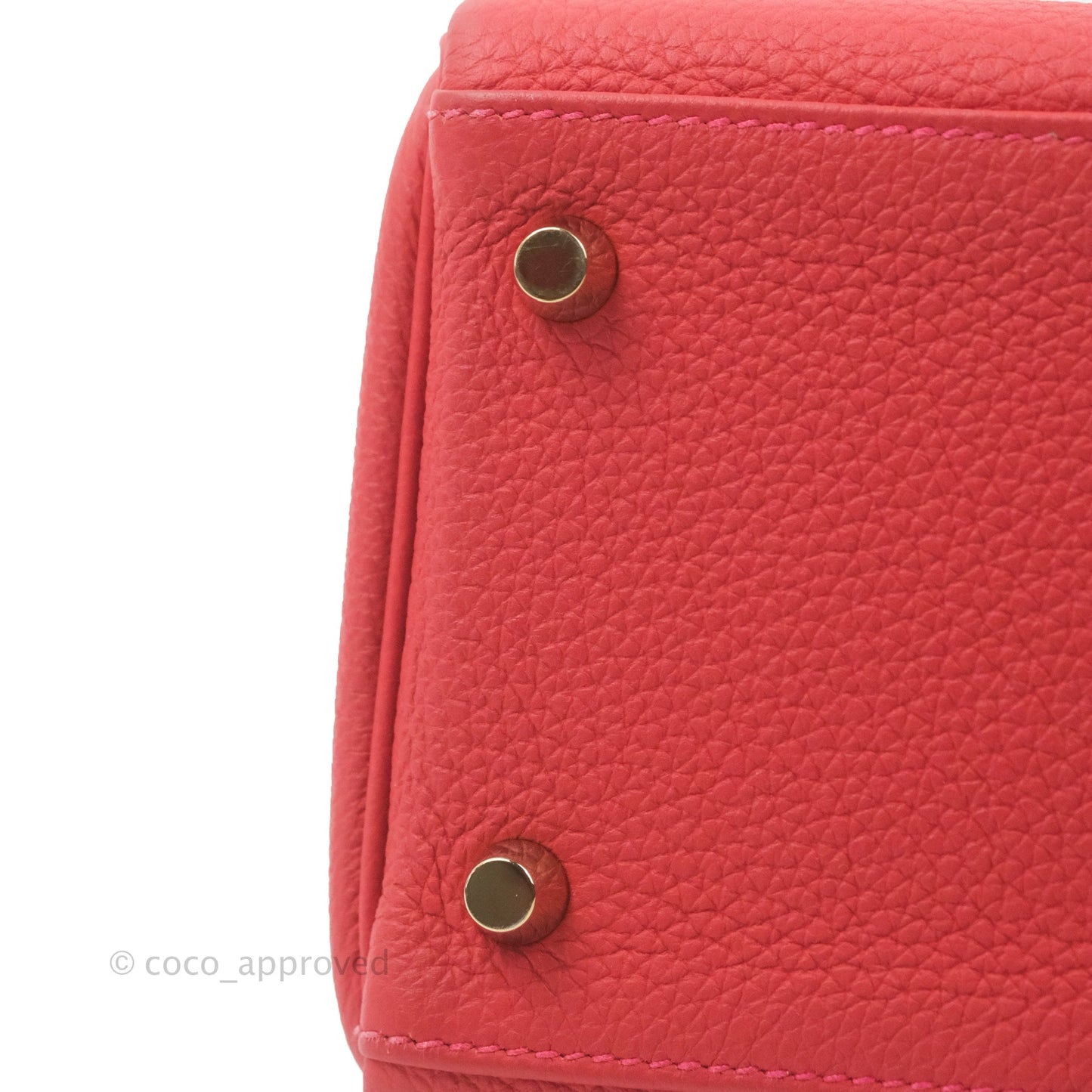 Hermès Retourne Taurillon Kelly 28 Rouge Pivoine Clemence Gold Hardware