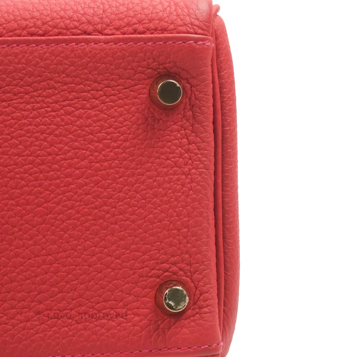 Hermès Retourne Taurillon Kelly 28 Rouge Pivoine Clemence Gold Hardware