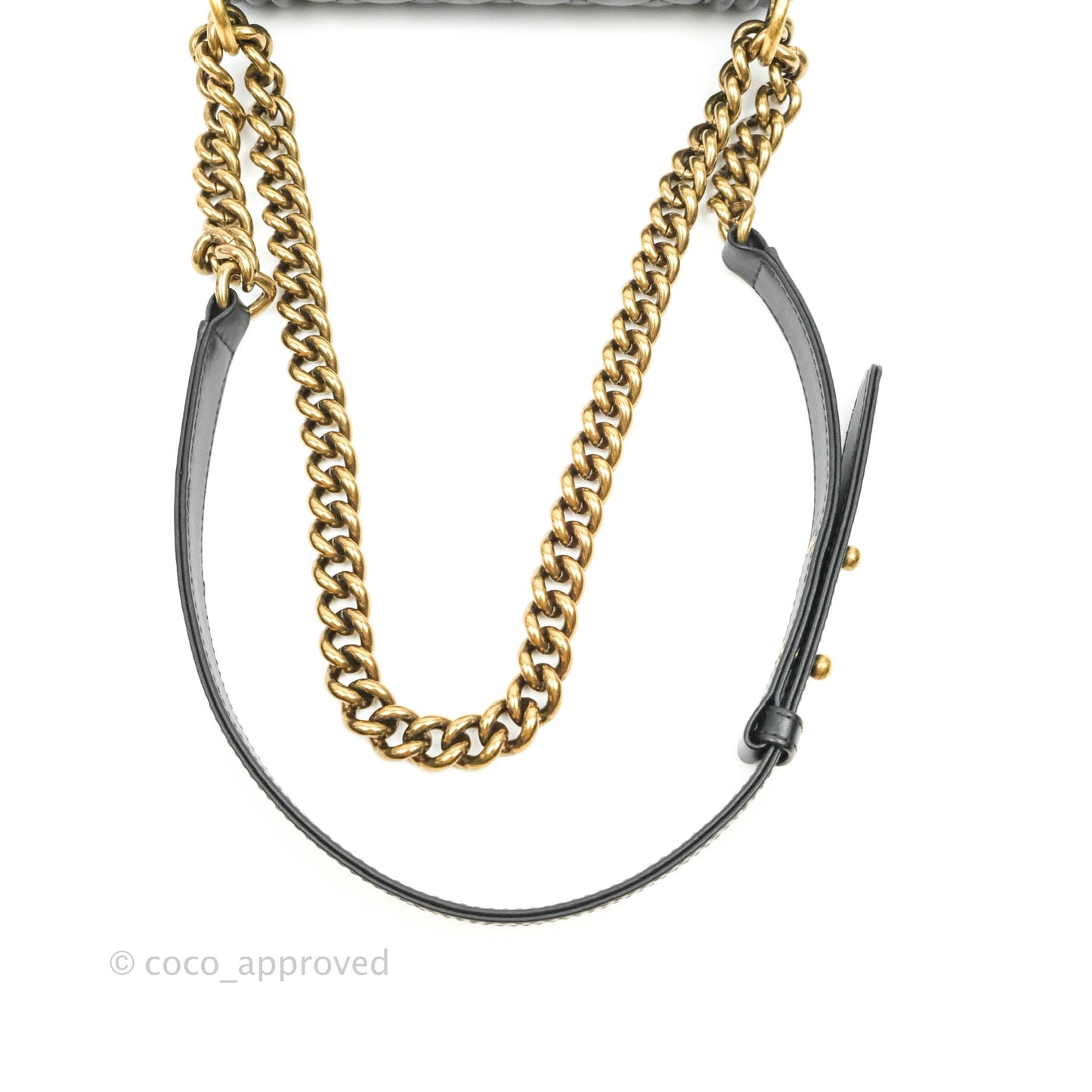 Chanel Small Boy Black Calfskin Aged Gold Hardware