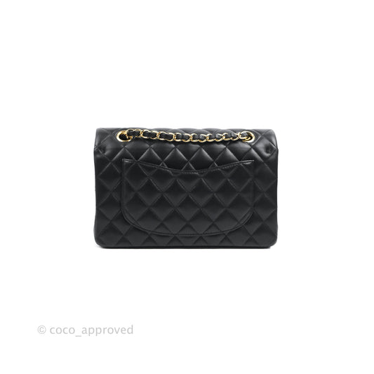 Chanel Small Classic Quilted Flap Black Lambskin Gold Hardware