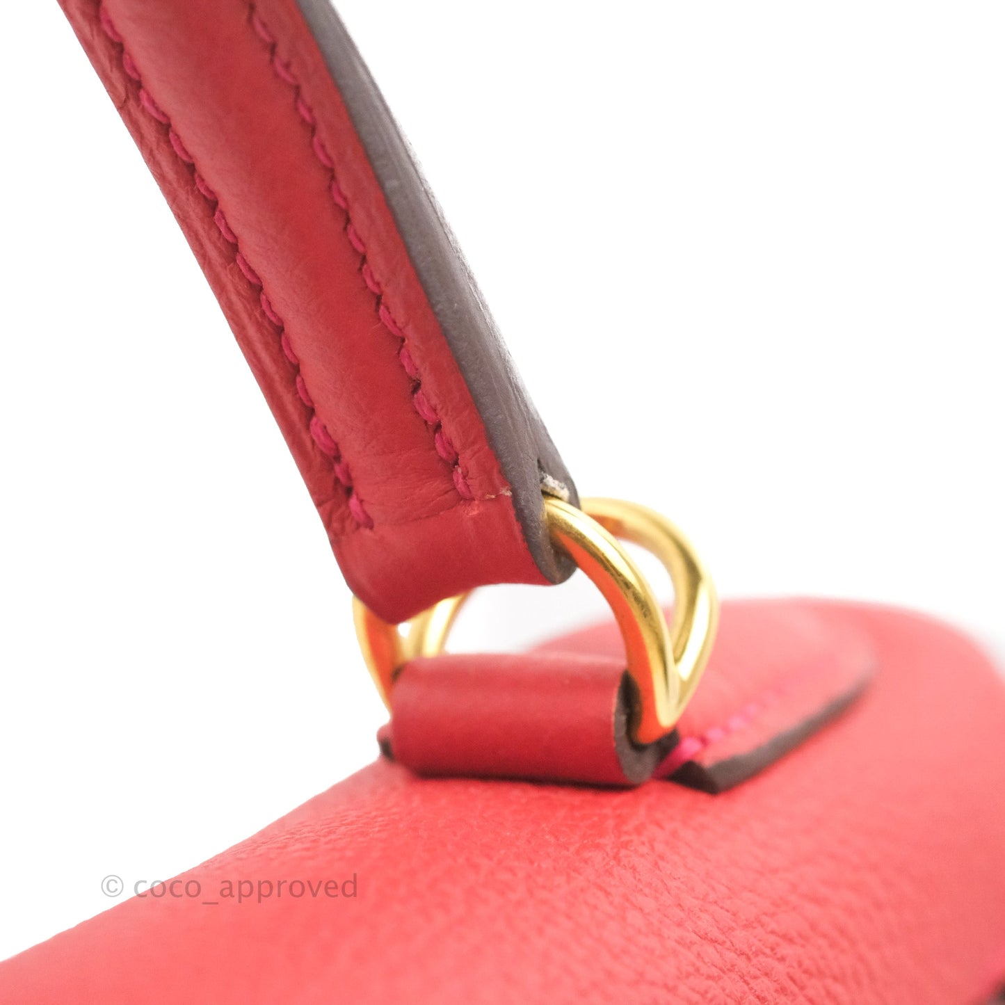 Hermès Retourne Taurillon Kelly 28 Rouge Pivoine Clemence Gold Hardware